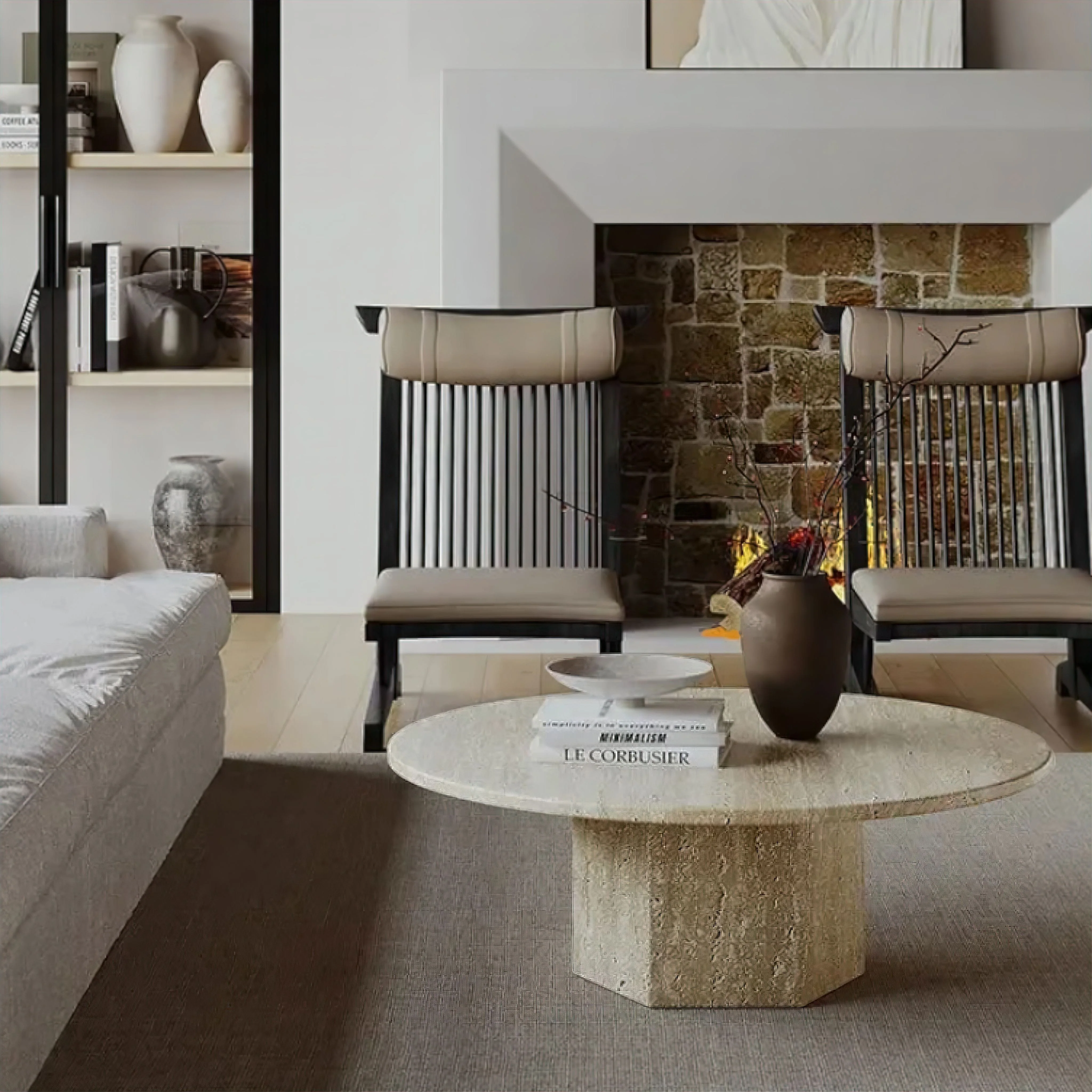 Audrey Travertine Coffee Table - Image 2