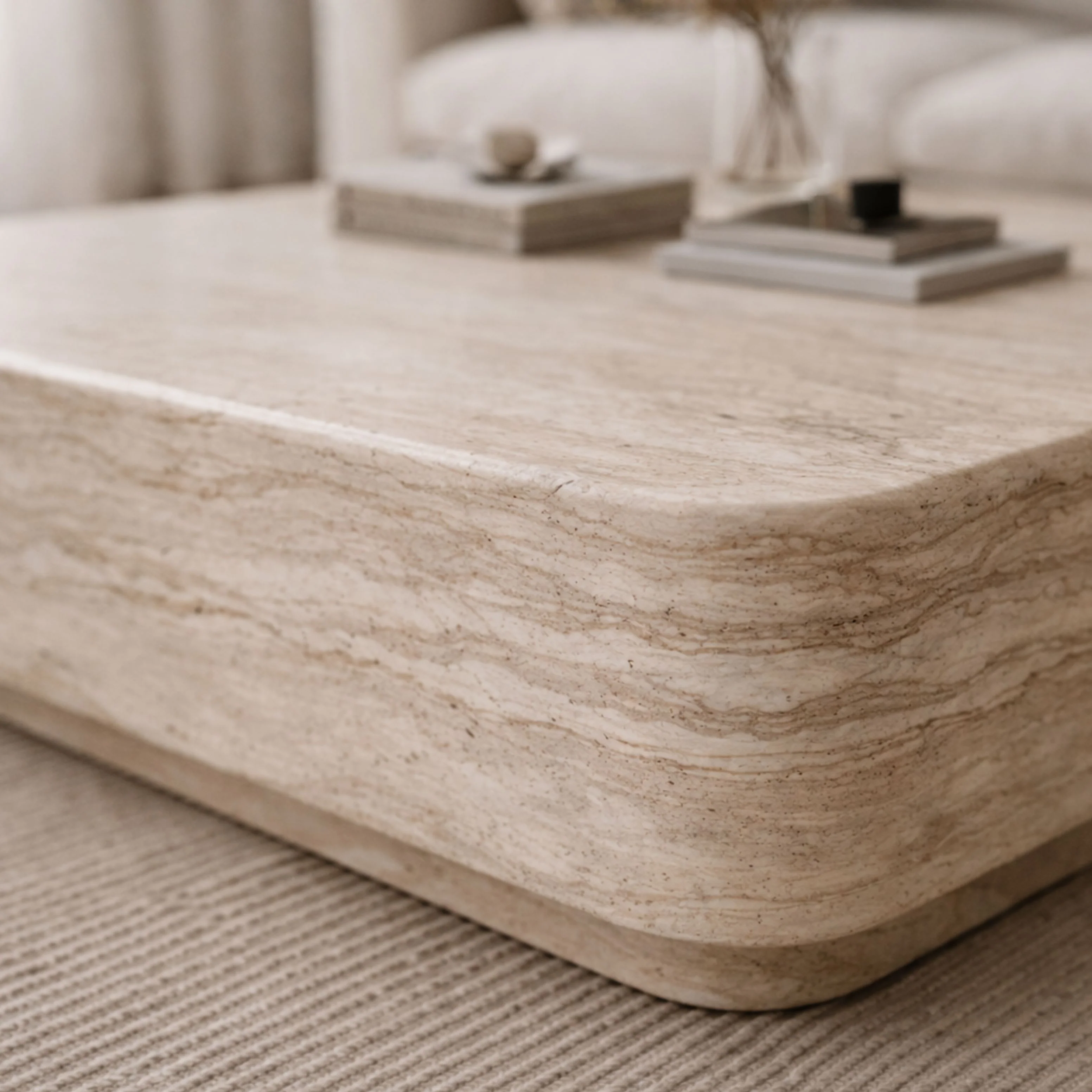 Apolline Travertine Coffee Table - Image 3