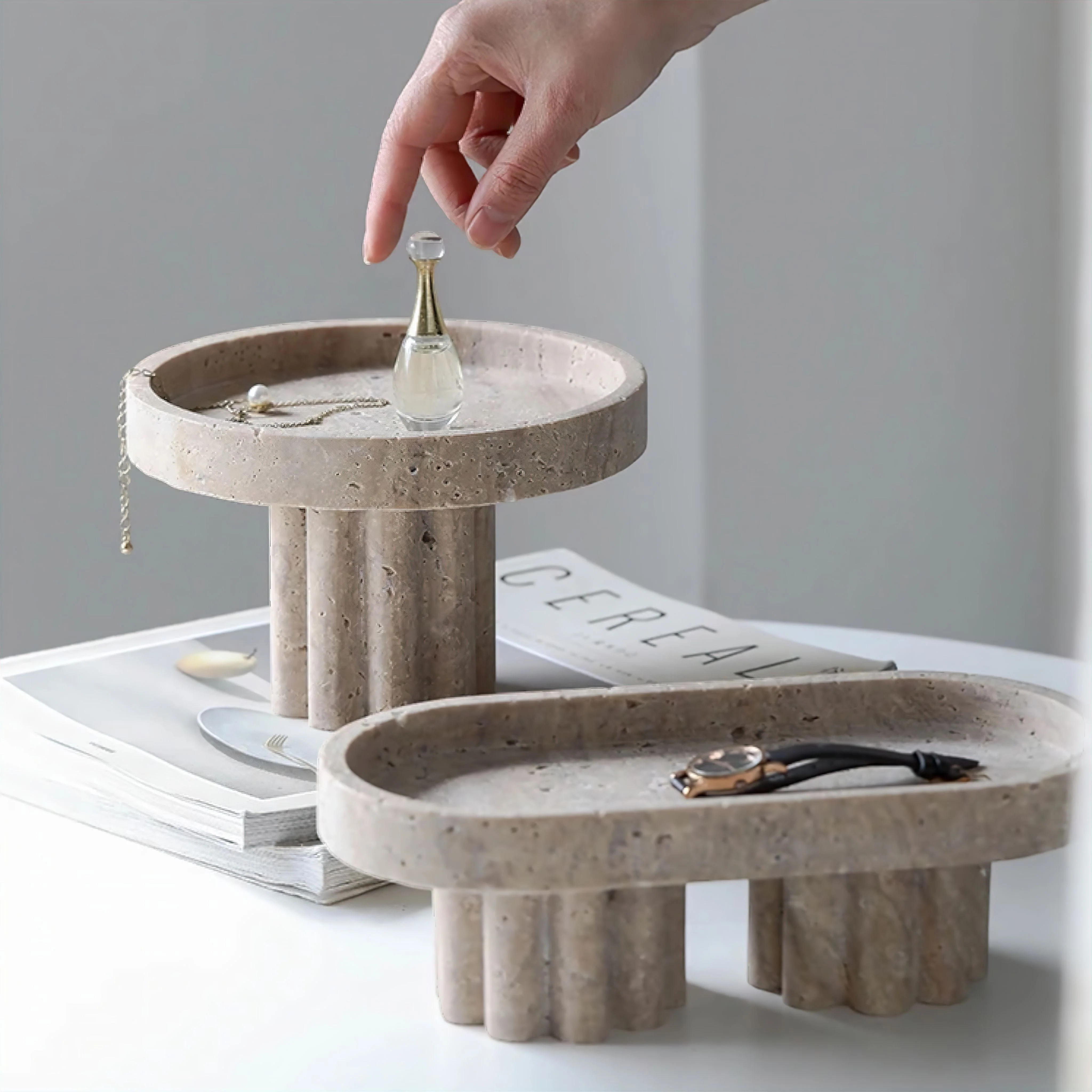 Carlotta Travertine Tray - Image 2