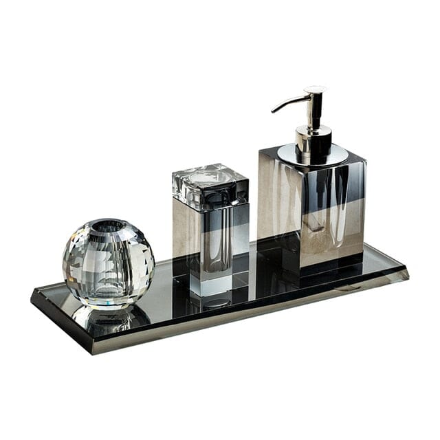 Juiletta Crystal Glass Bathroom Accessories Set - Image 6