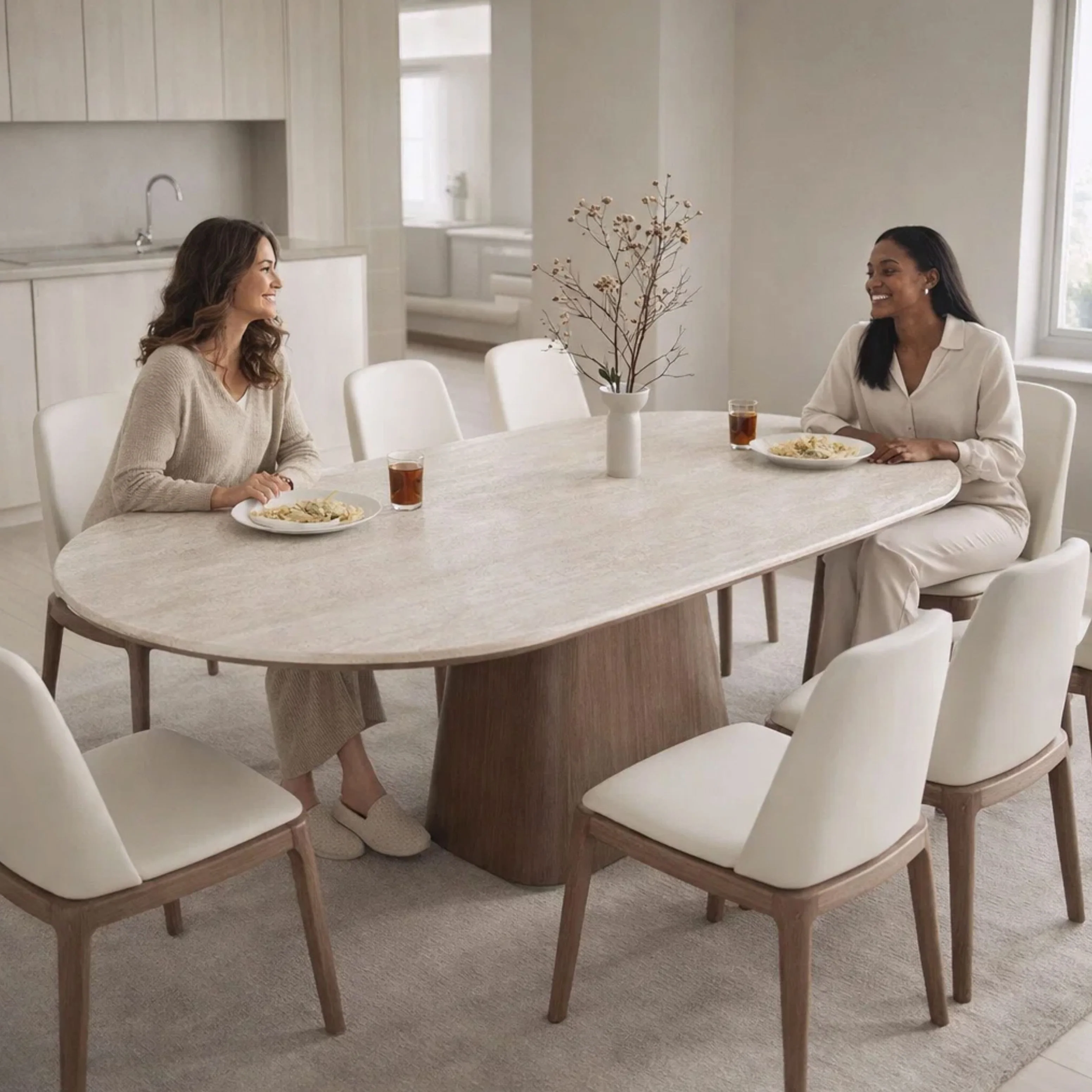 Charles Travertine Dining Table - Image 2
