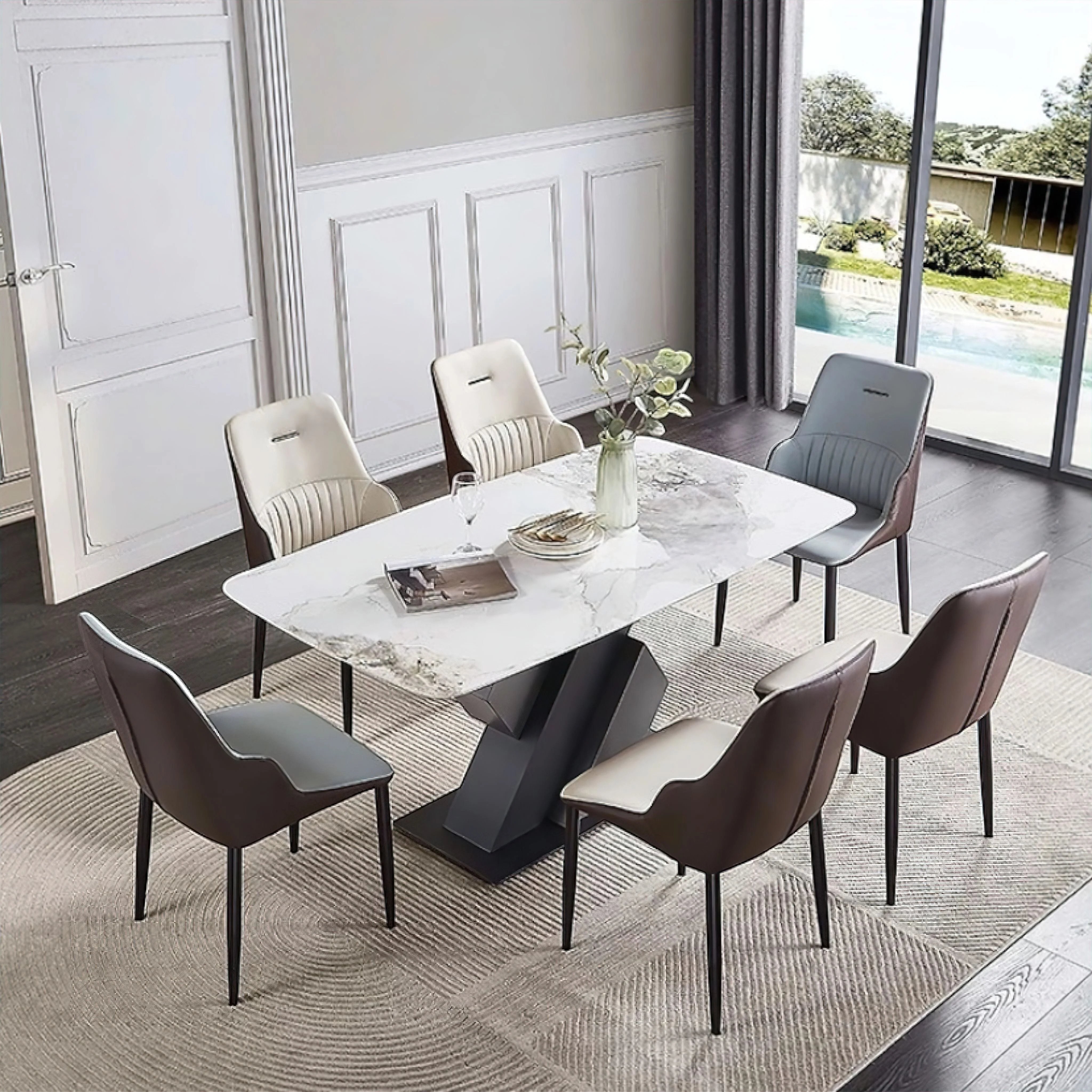 Zeno Marble Dining Table - Image 4
