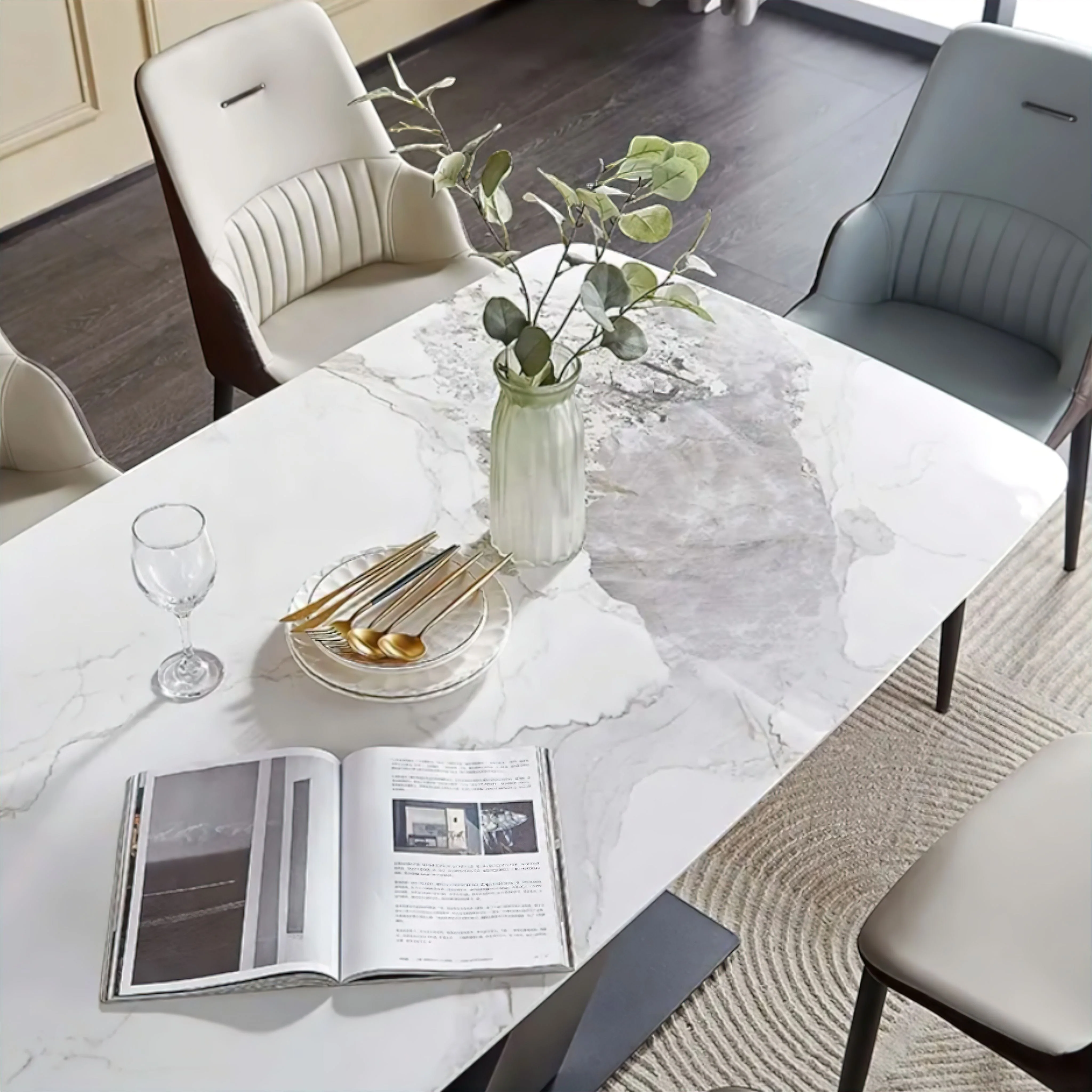 Zeno Marble Dining Table - Image 5