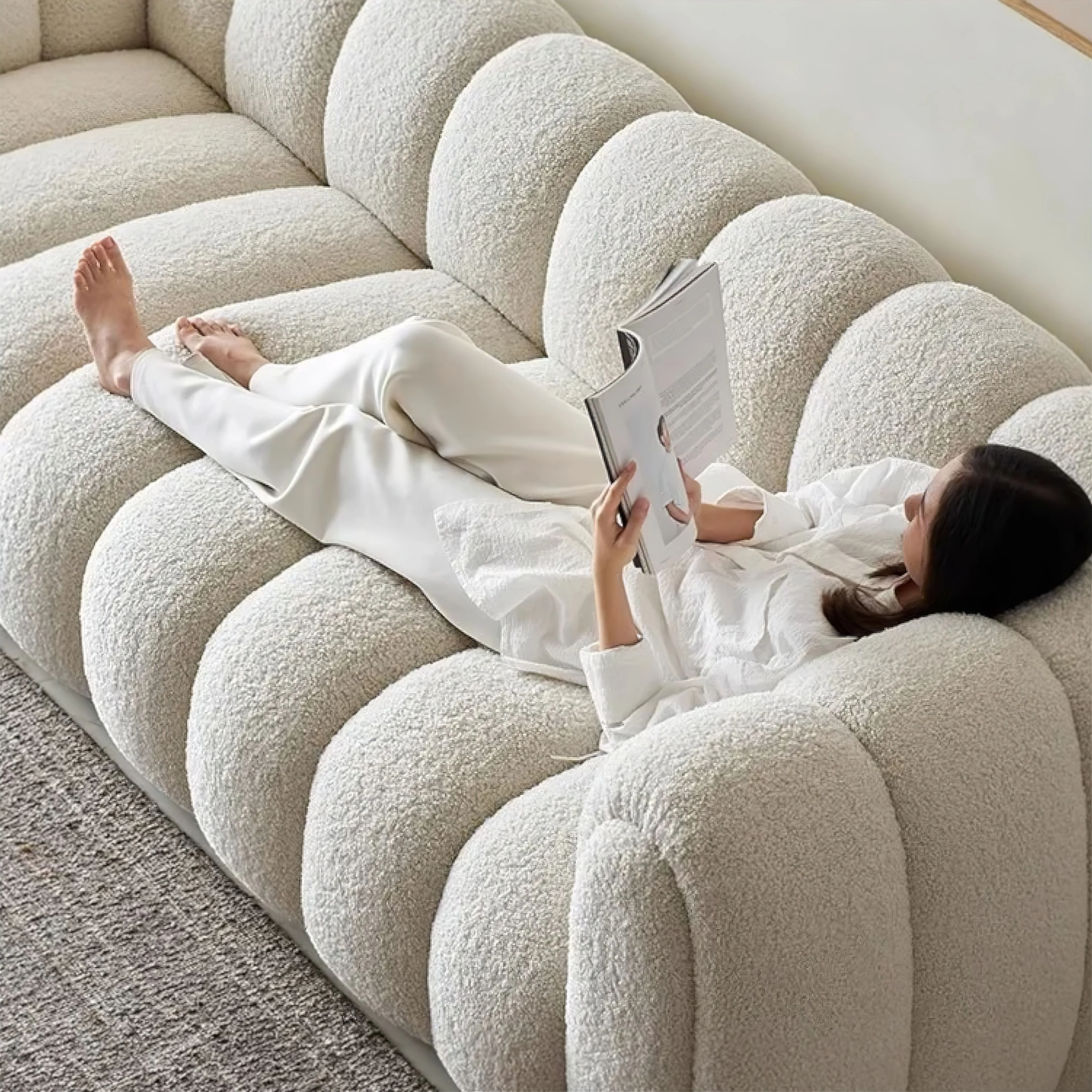 Alcide Bouclé Sofa - Image 4