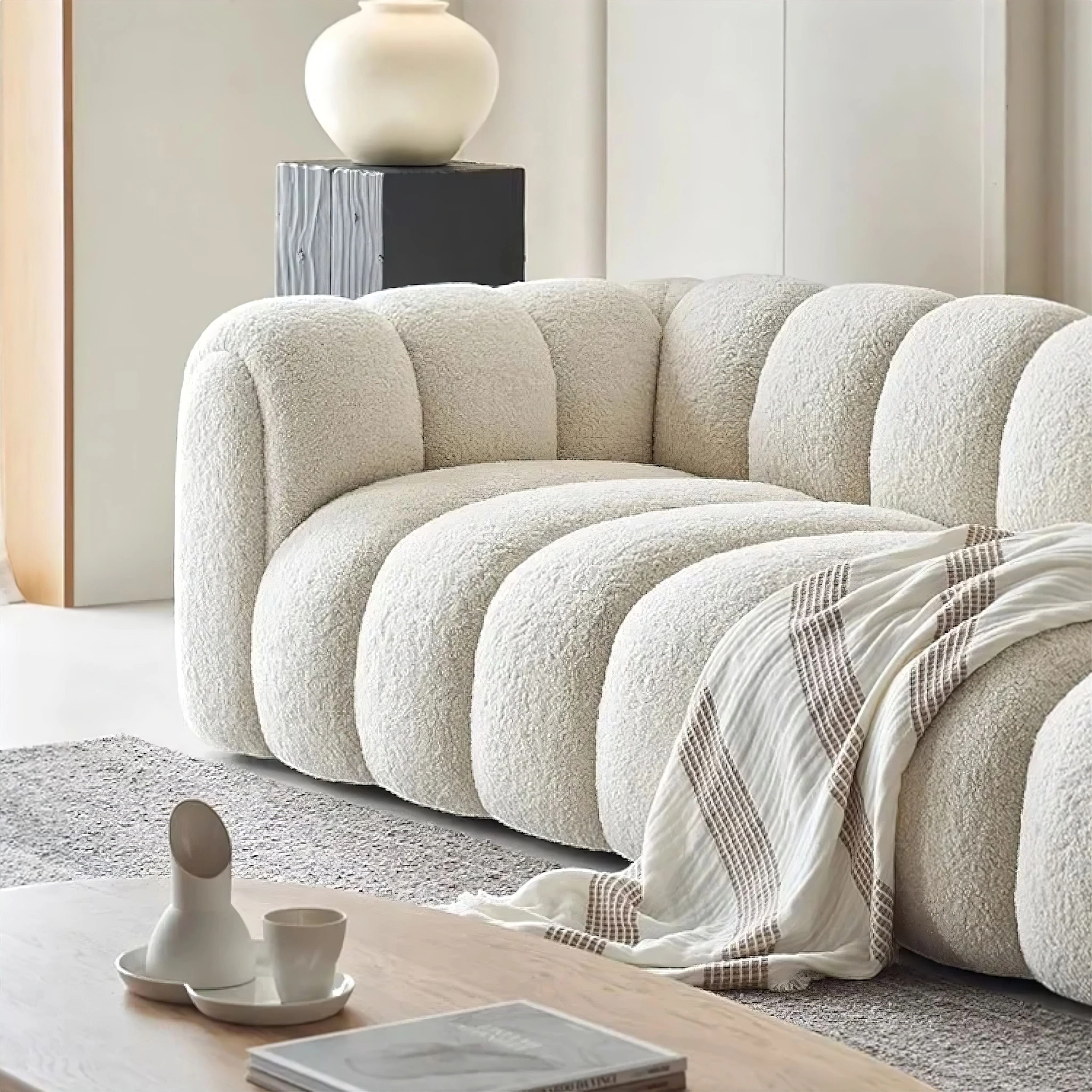 Alcide Bouclé Sofa - Image 9