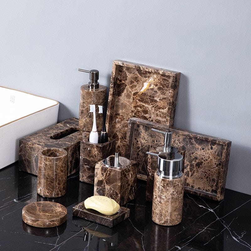 Emperador Dark Marble Bathroom Collection - Image 5