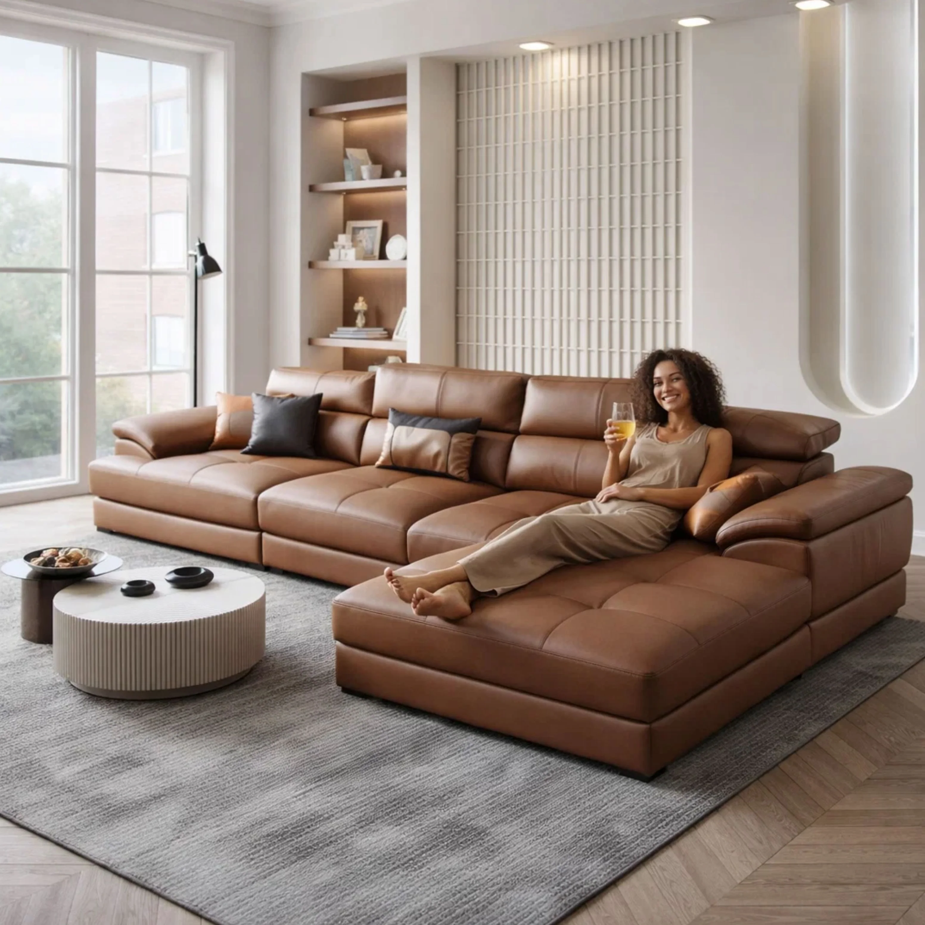 Gaetan Leather Sofa