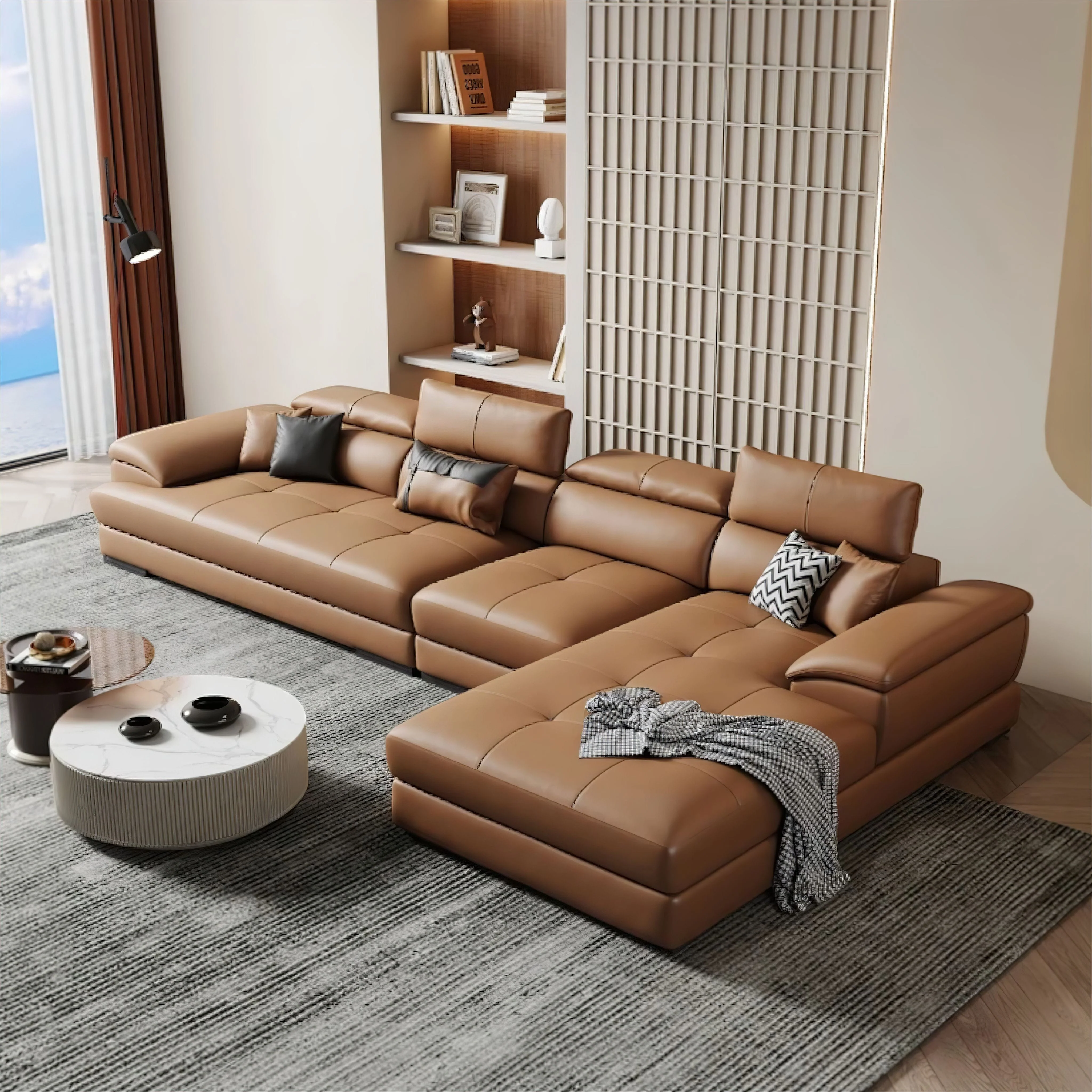 Gaetan Leather Sofa - Image 2