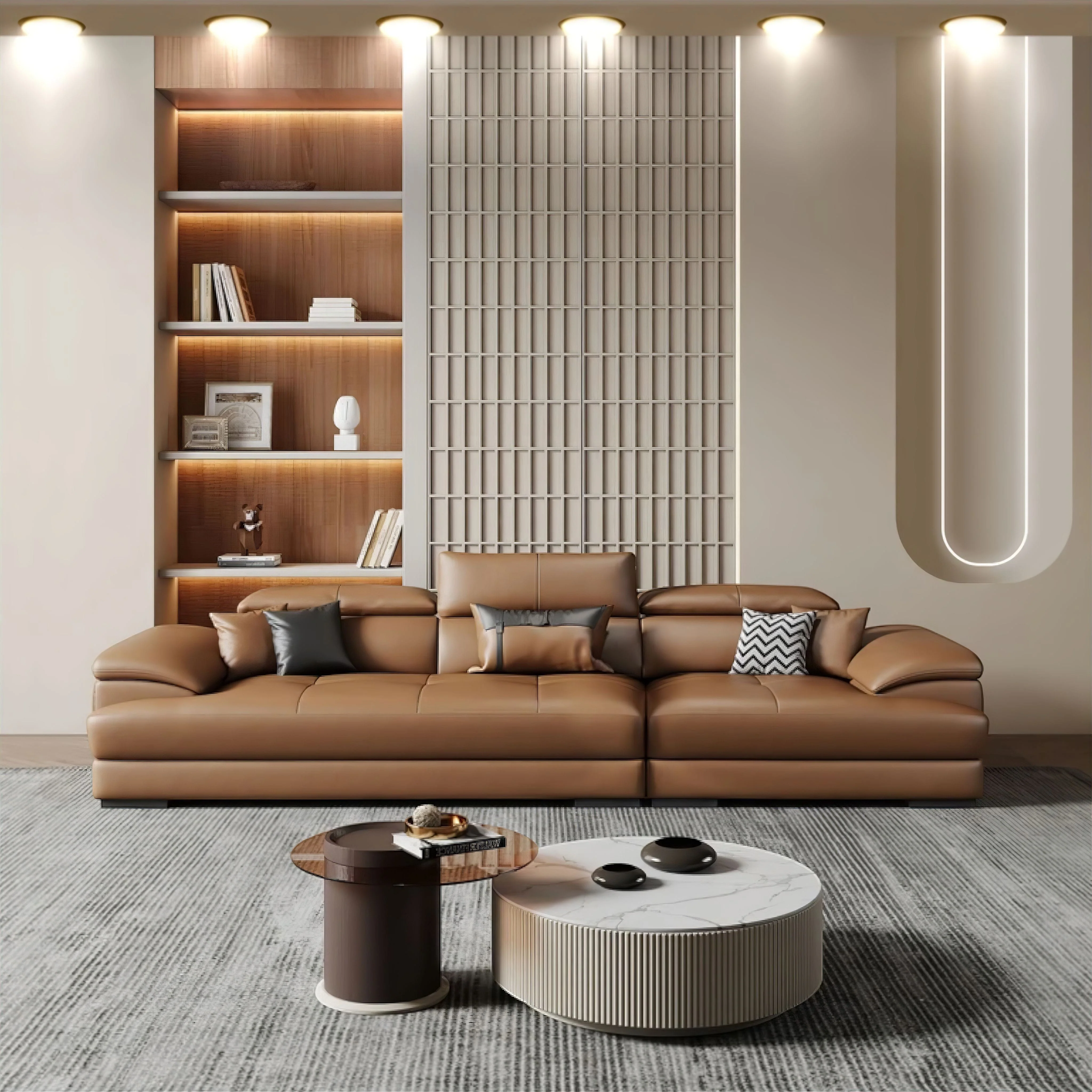 Gaetan Leather Sofa - Image 5