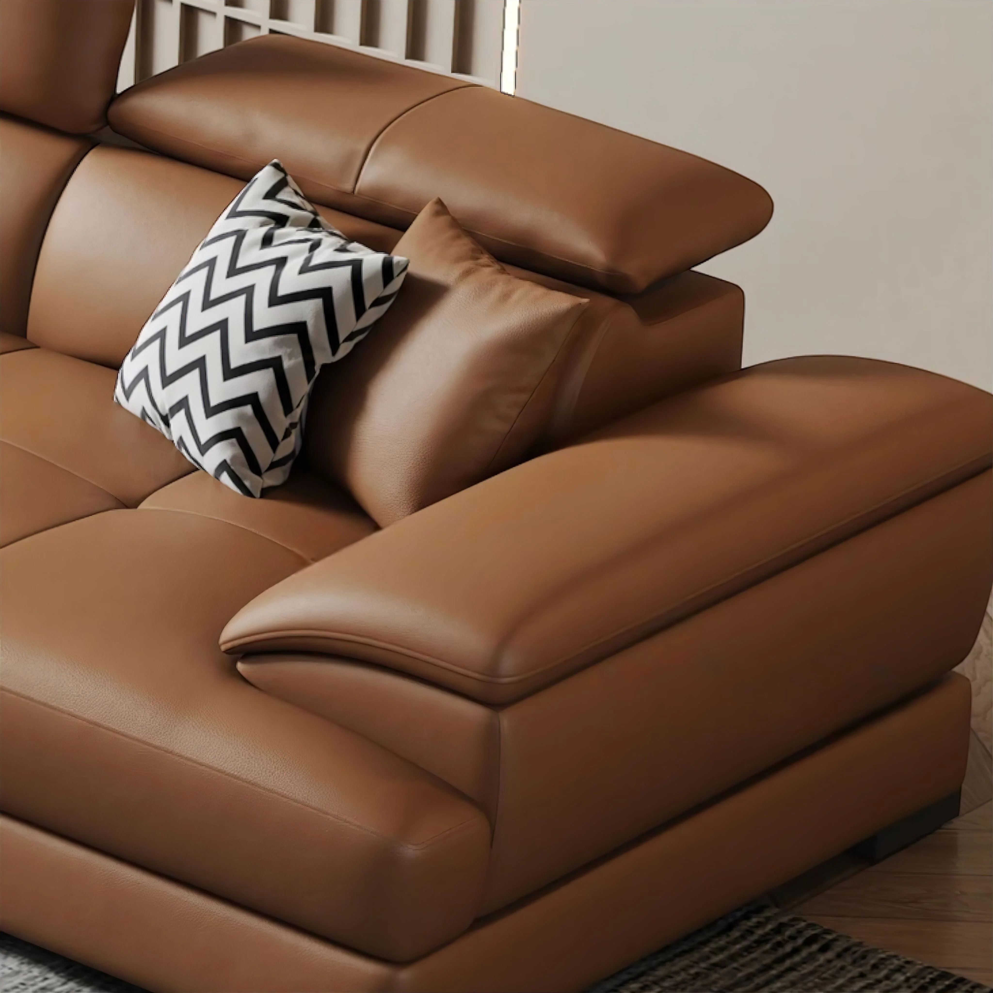 Gaetan Leather Sofa - Image 6