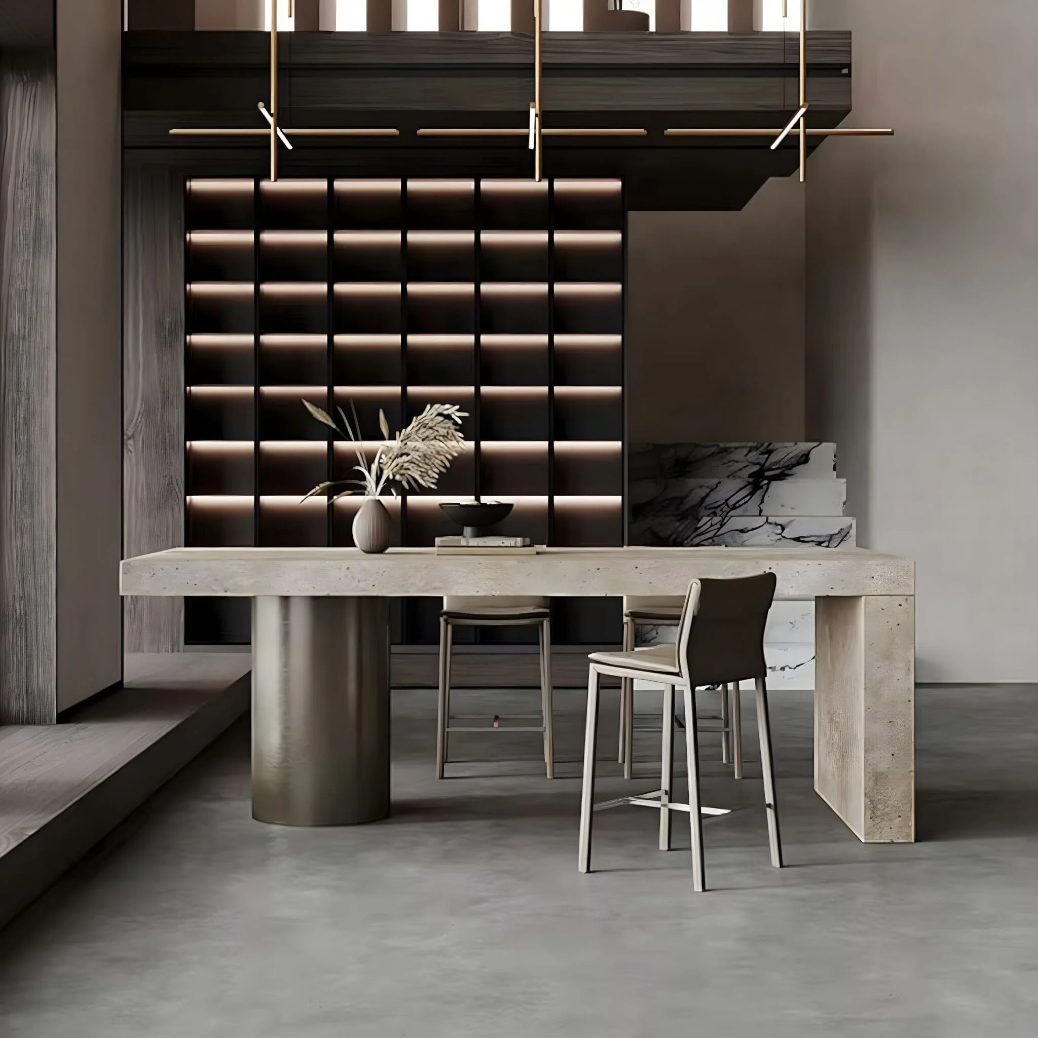 Anna Travertine Dining Table - Image 2