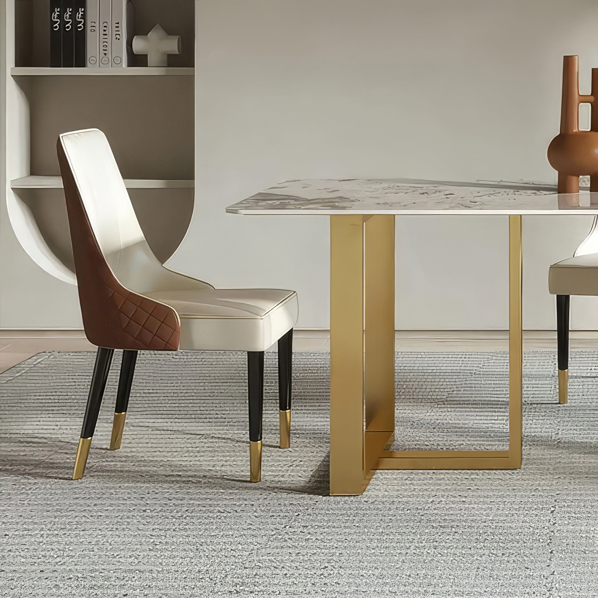Grandeur Gold Marble Dining Table - Image 5