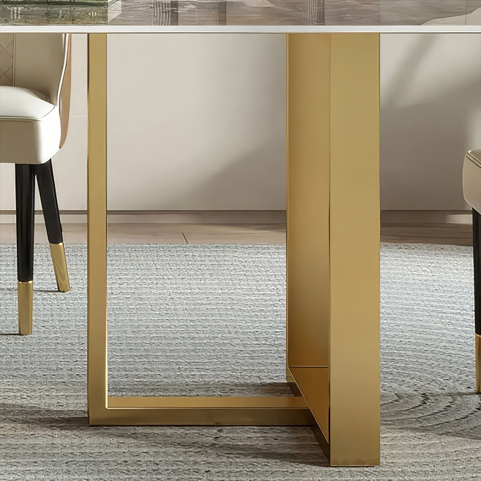 Grandeur Gold Marble Dining Table - Image 6