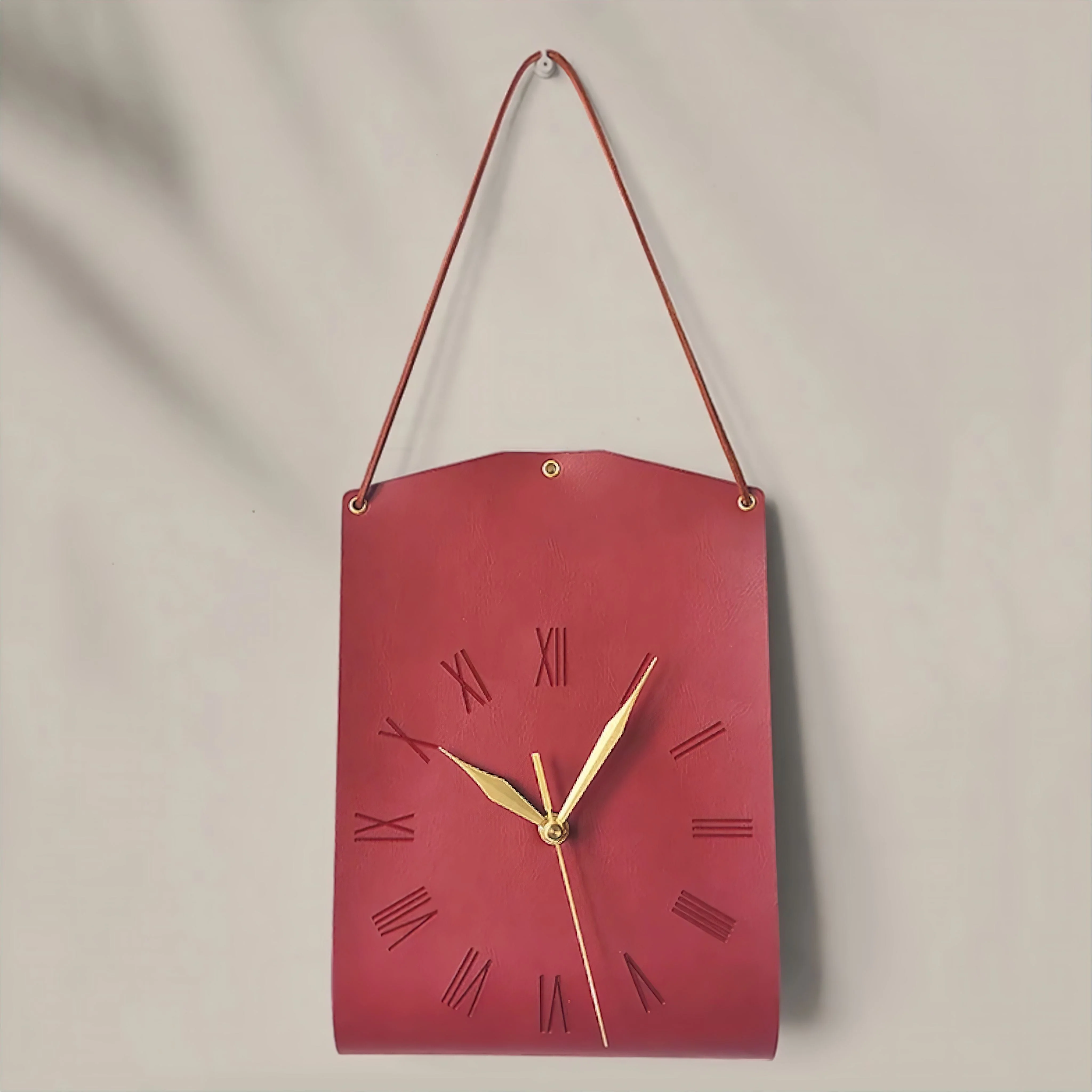 Leather Look Wall Clock - Image 4