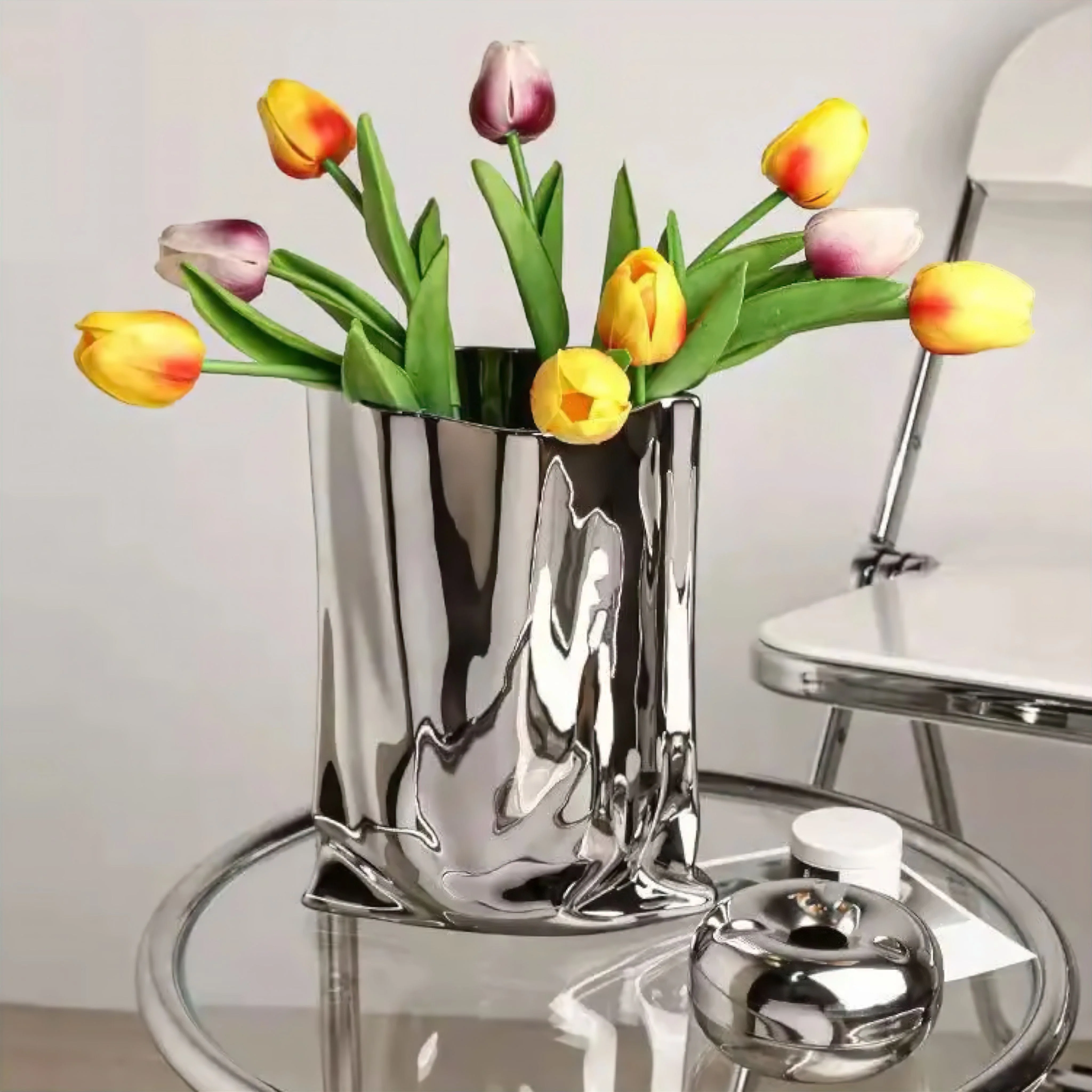 Liquid Silver Vase - Image 4