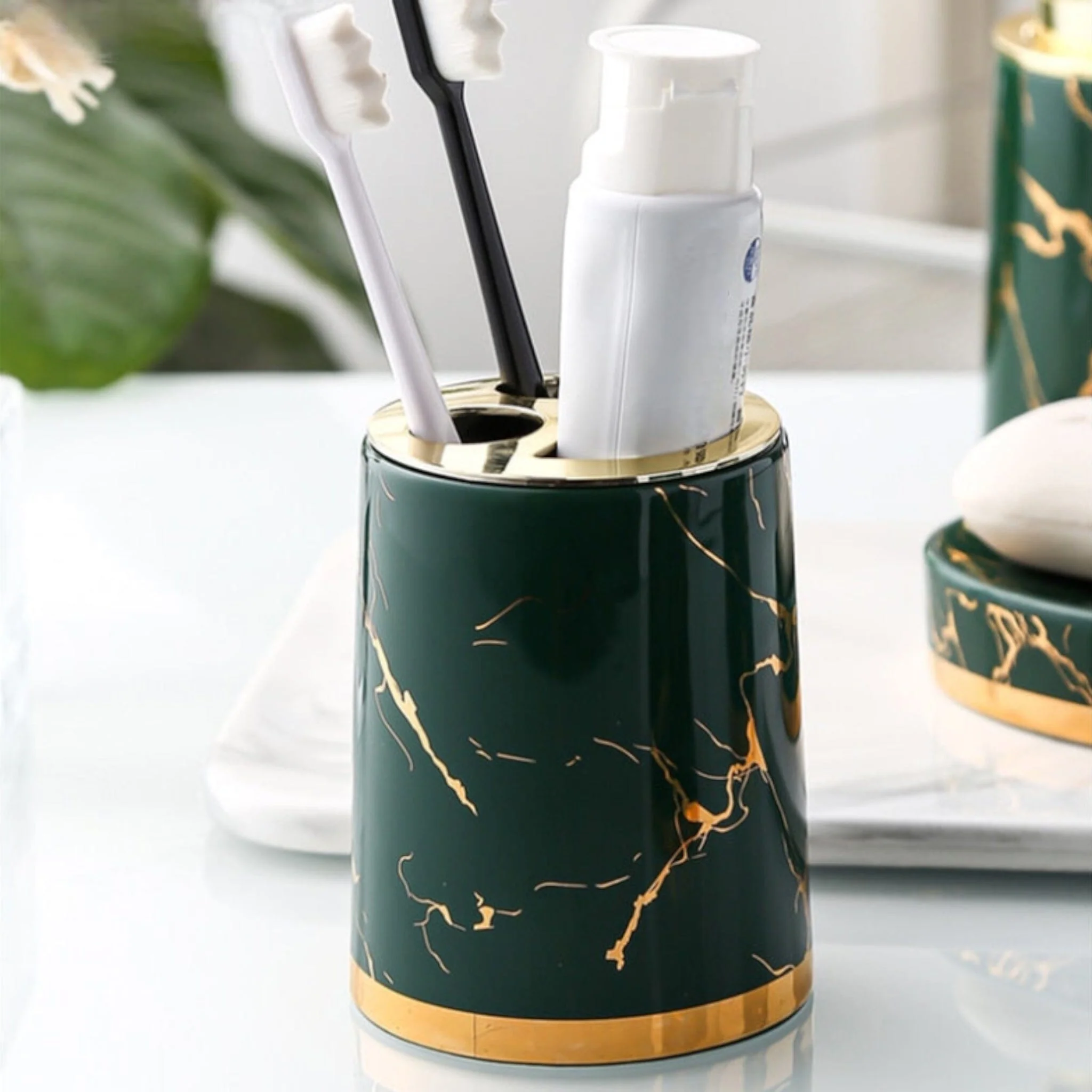 Marble Look Bathroom Accessories Set - Image 6