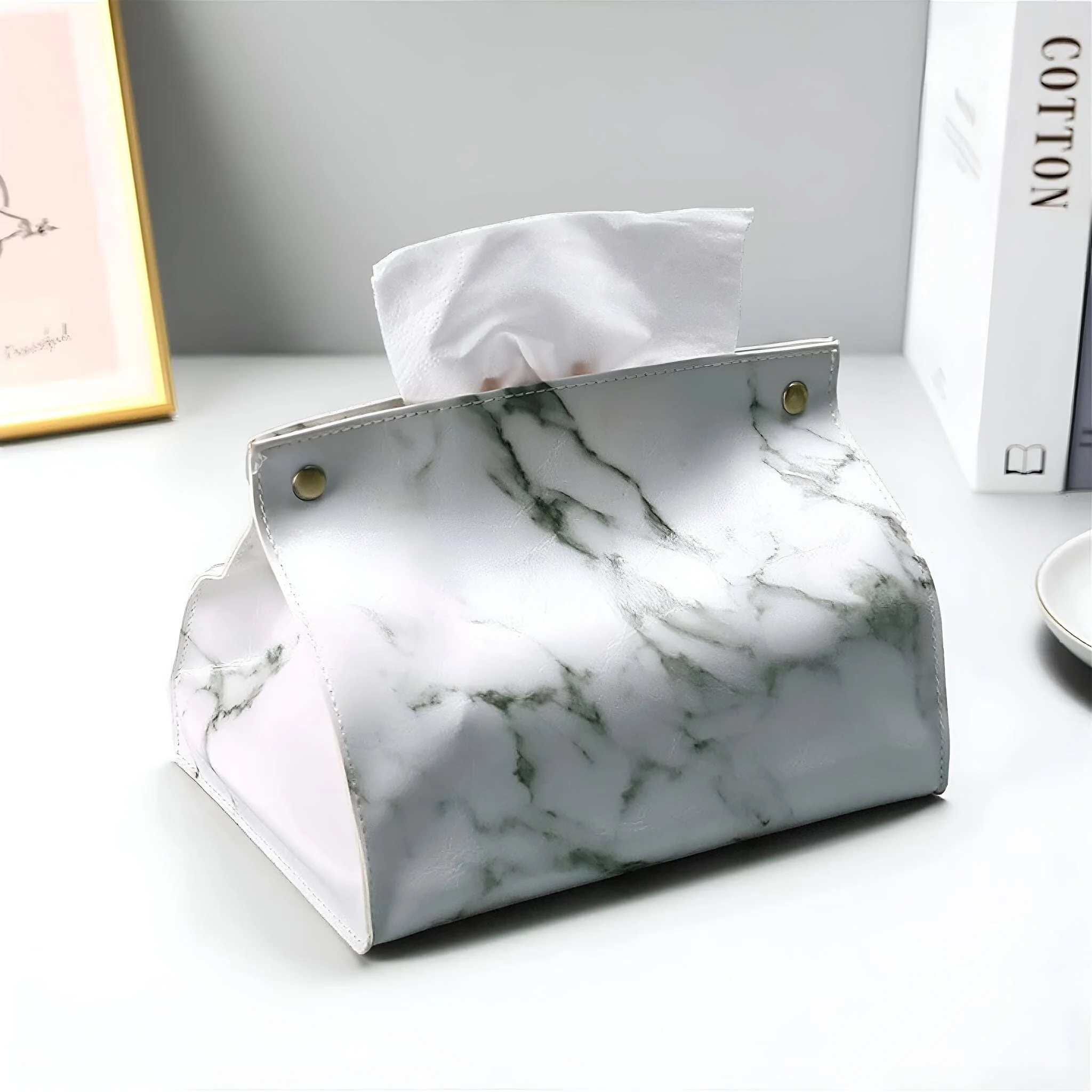 Marble Luxe Tissue Box Cover - Image 3