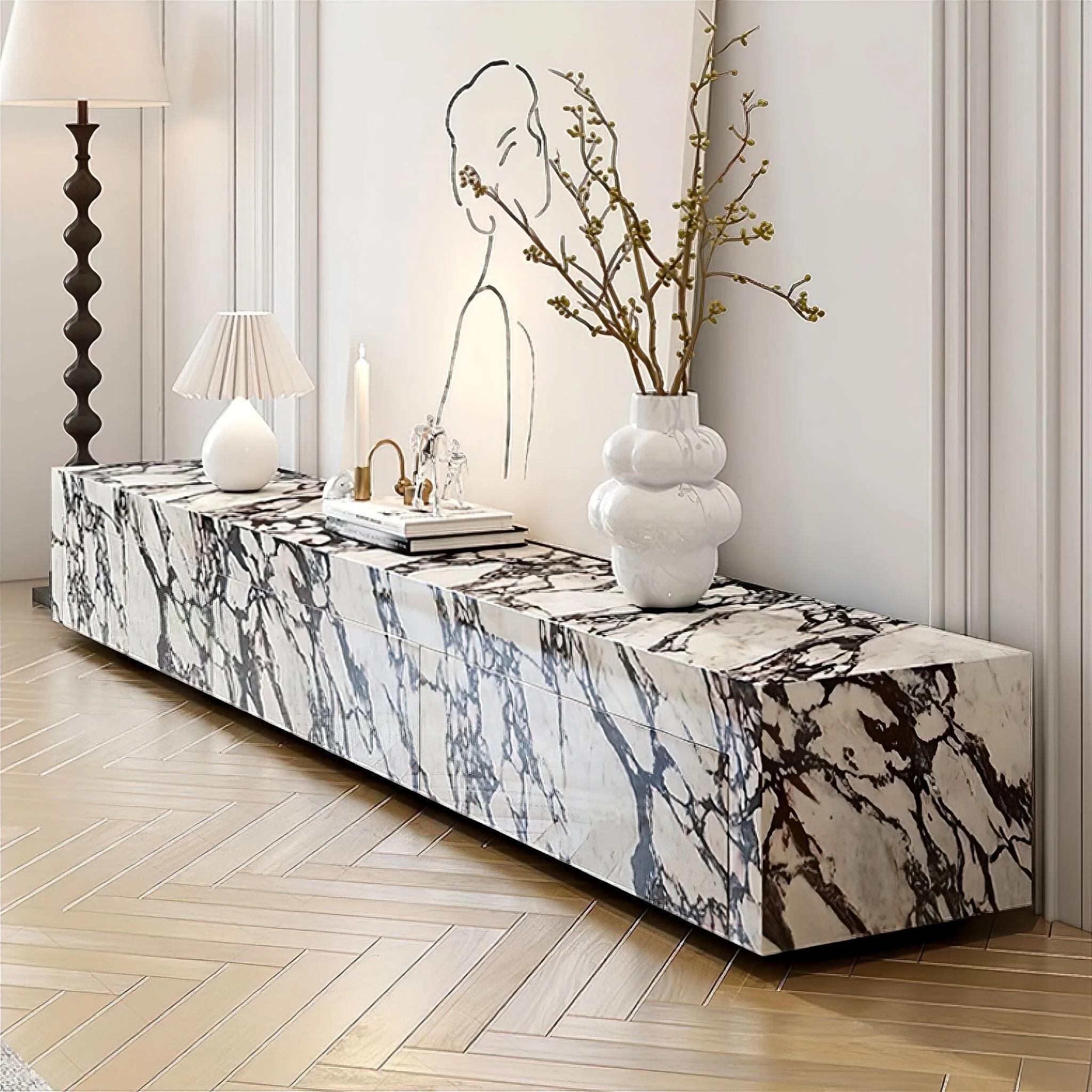 Bernadette Marble TV Cabinet - Image 3