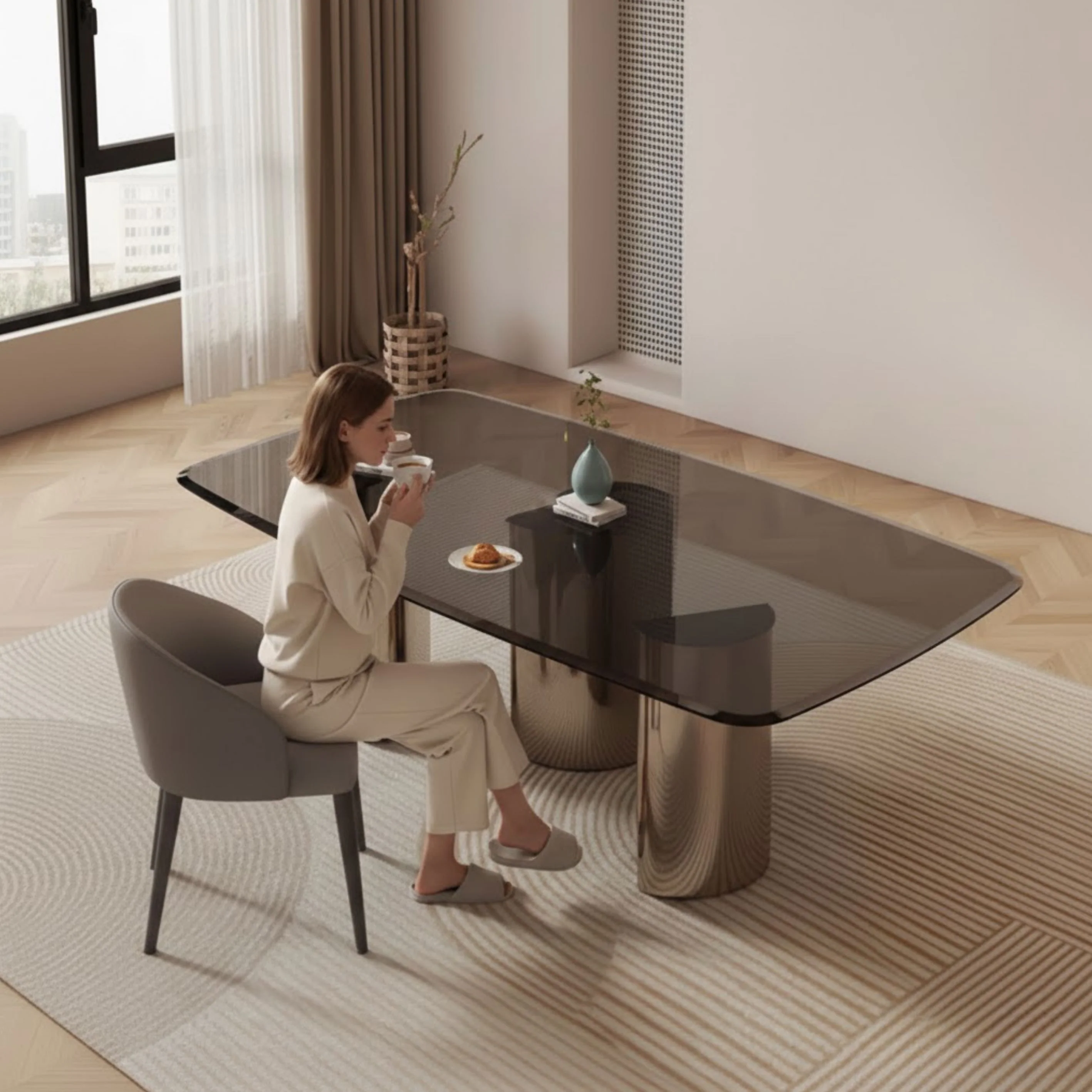 Vincent Glass Dining Table - Image 2