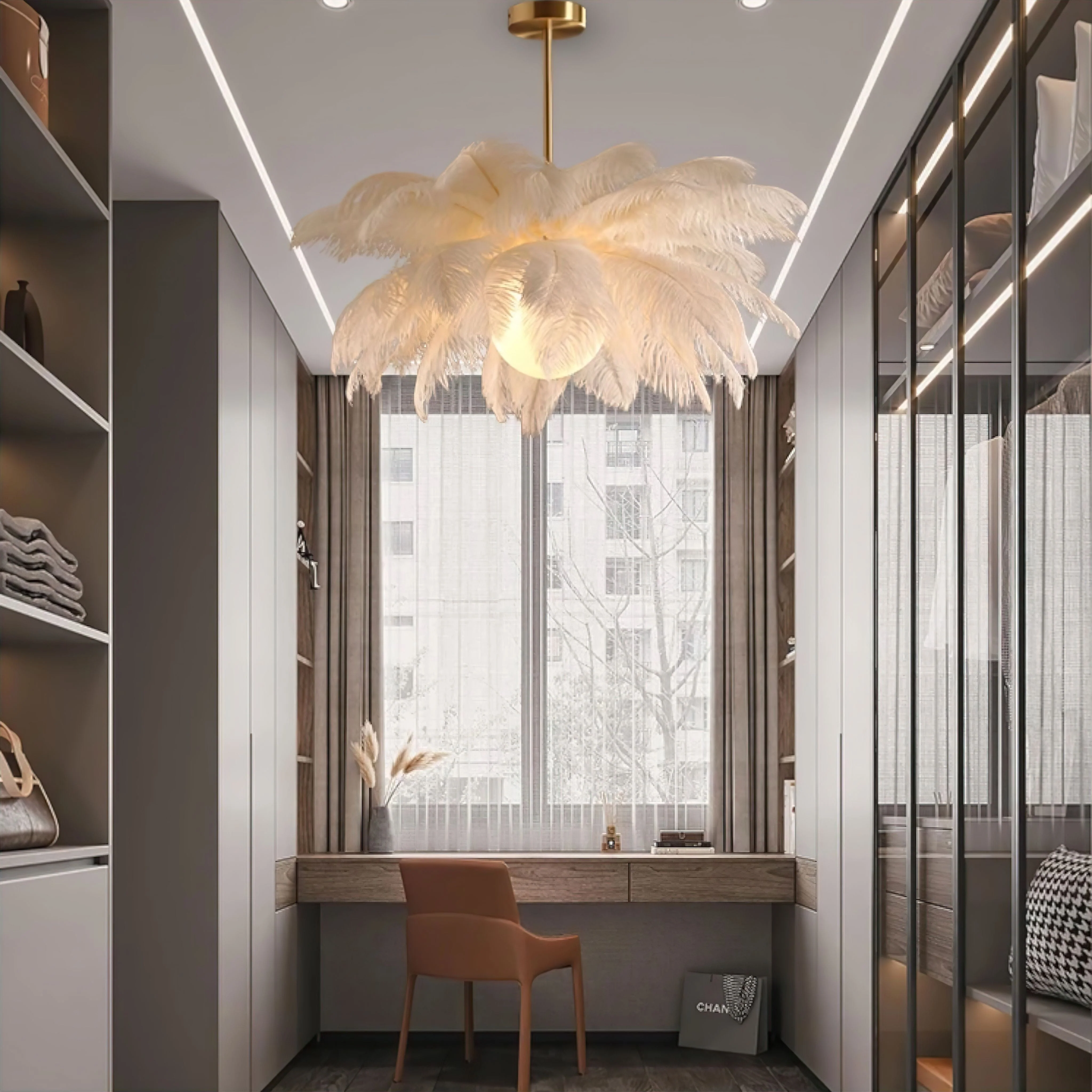 Amelie Feather Chandelier