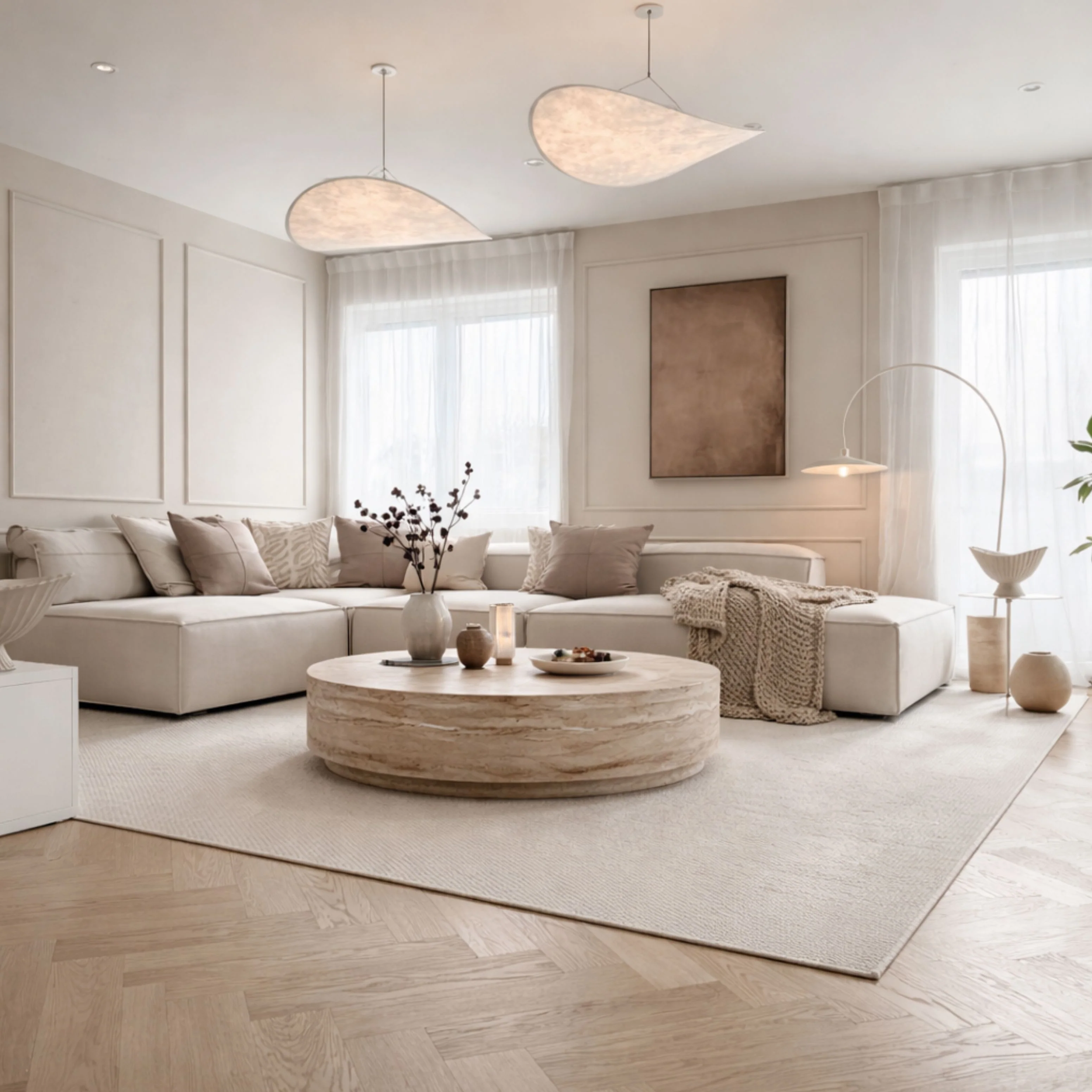 Alline Travertine Coffee Table - Image 2