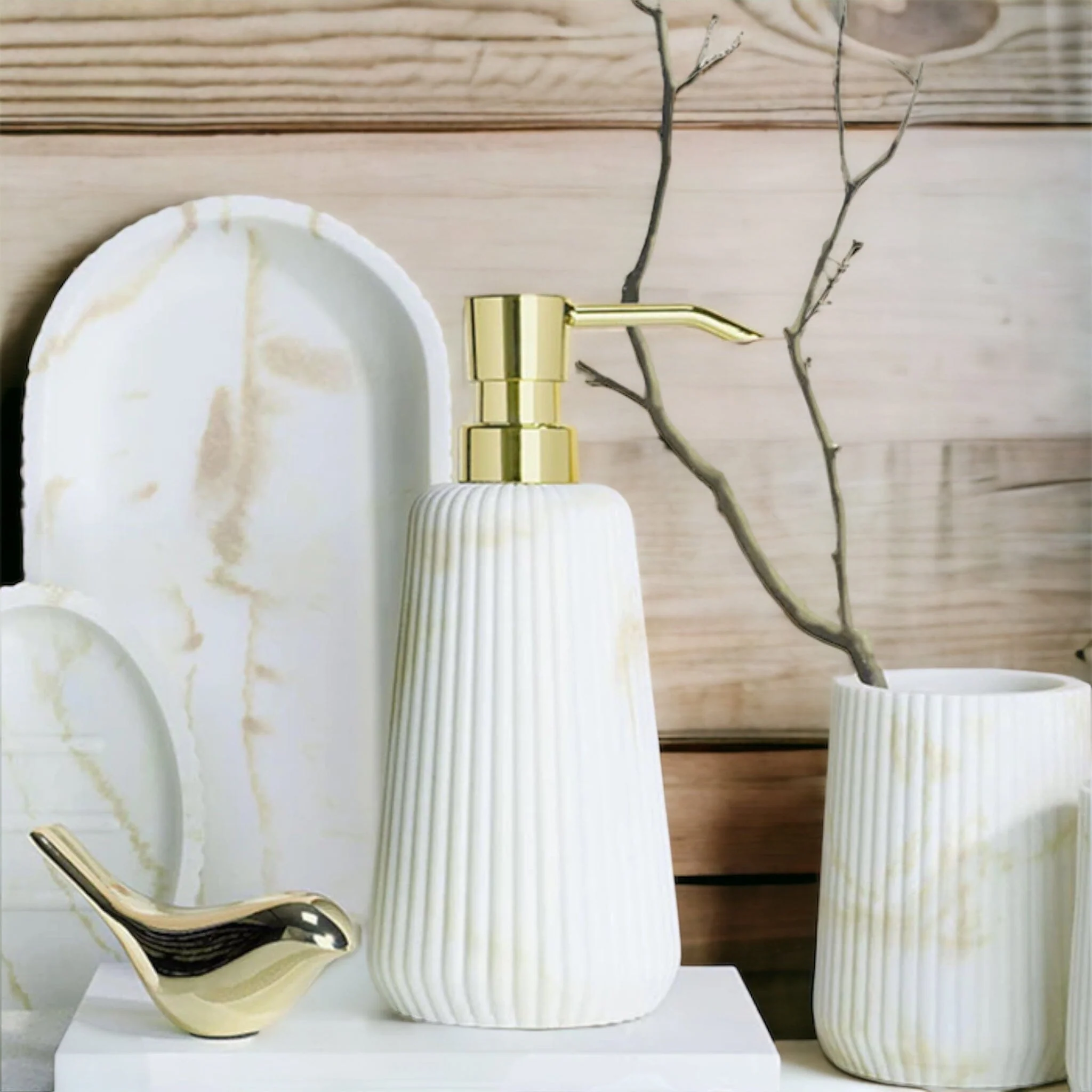Raine Sandstone Bathroom Accessories - Image 4