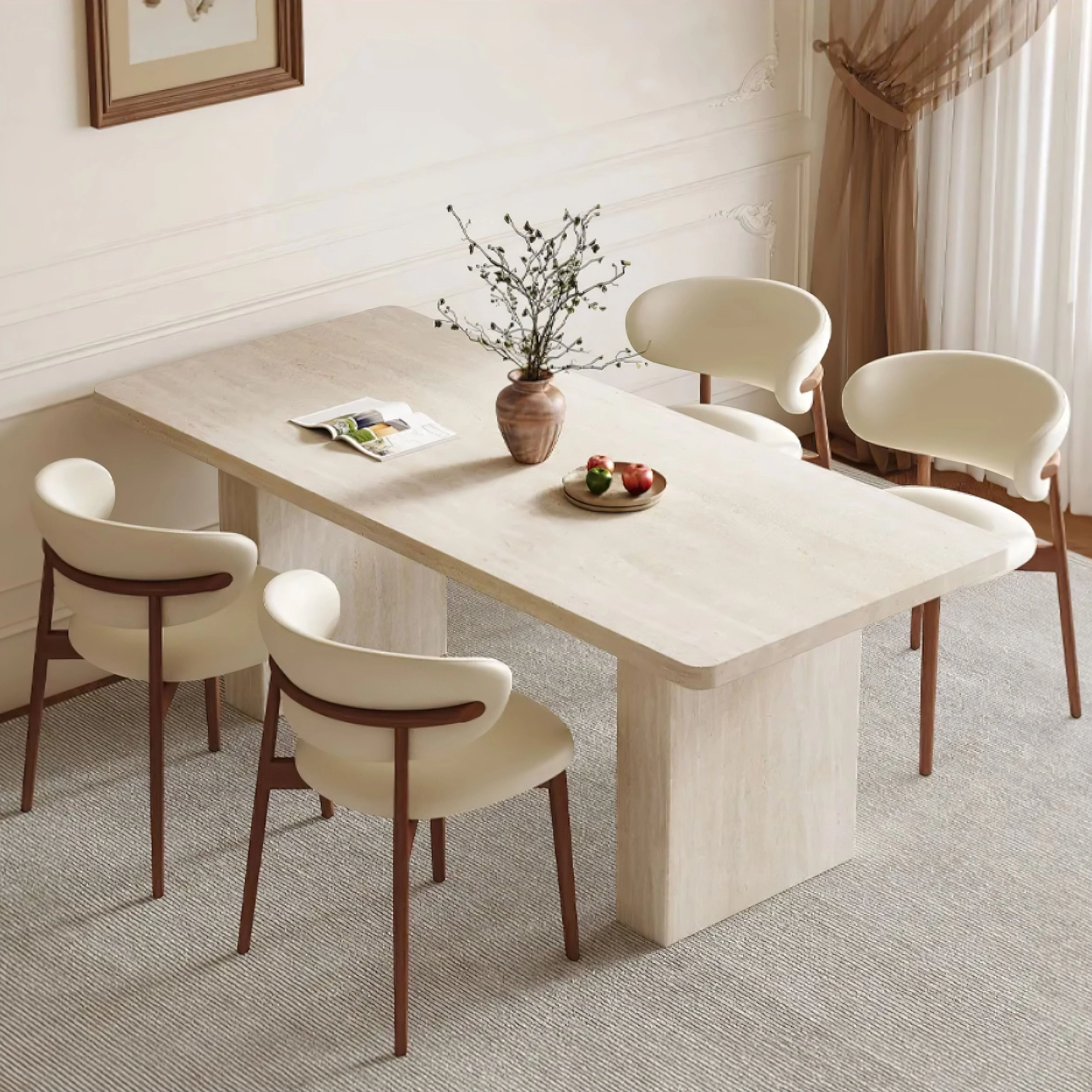 Adelmo Travertine Dining Table - Image 6