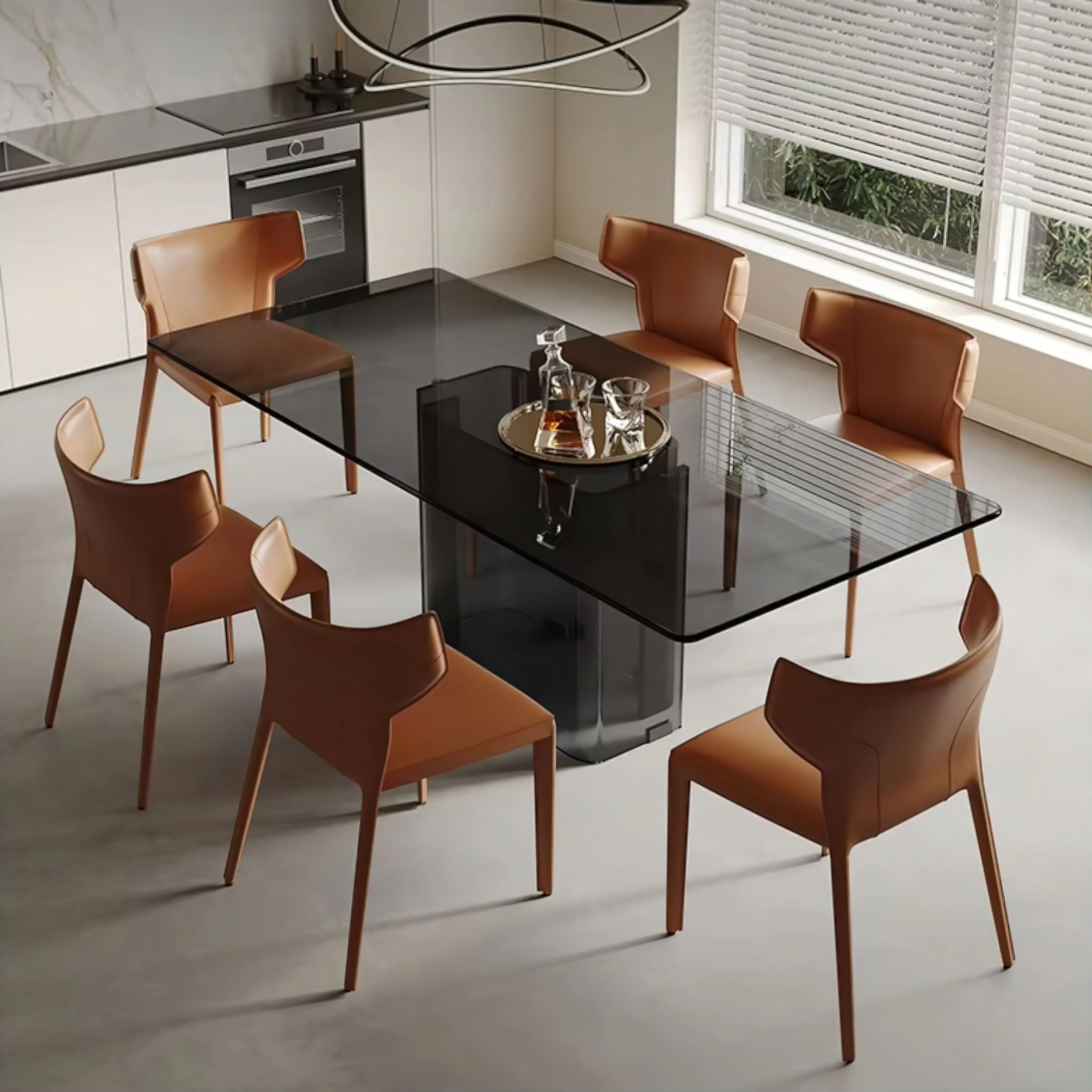 Nicoletta Glass Dining Table - Image 5