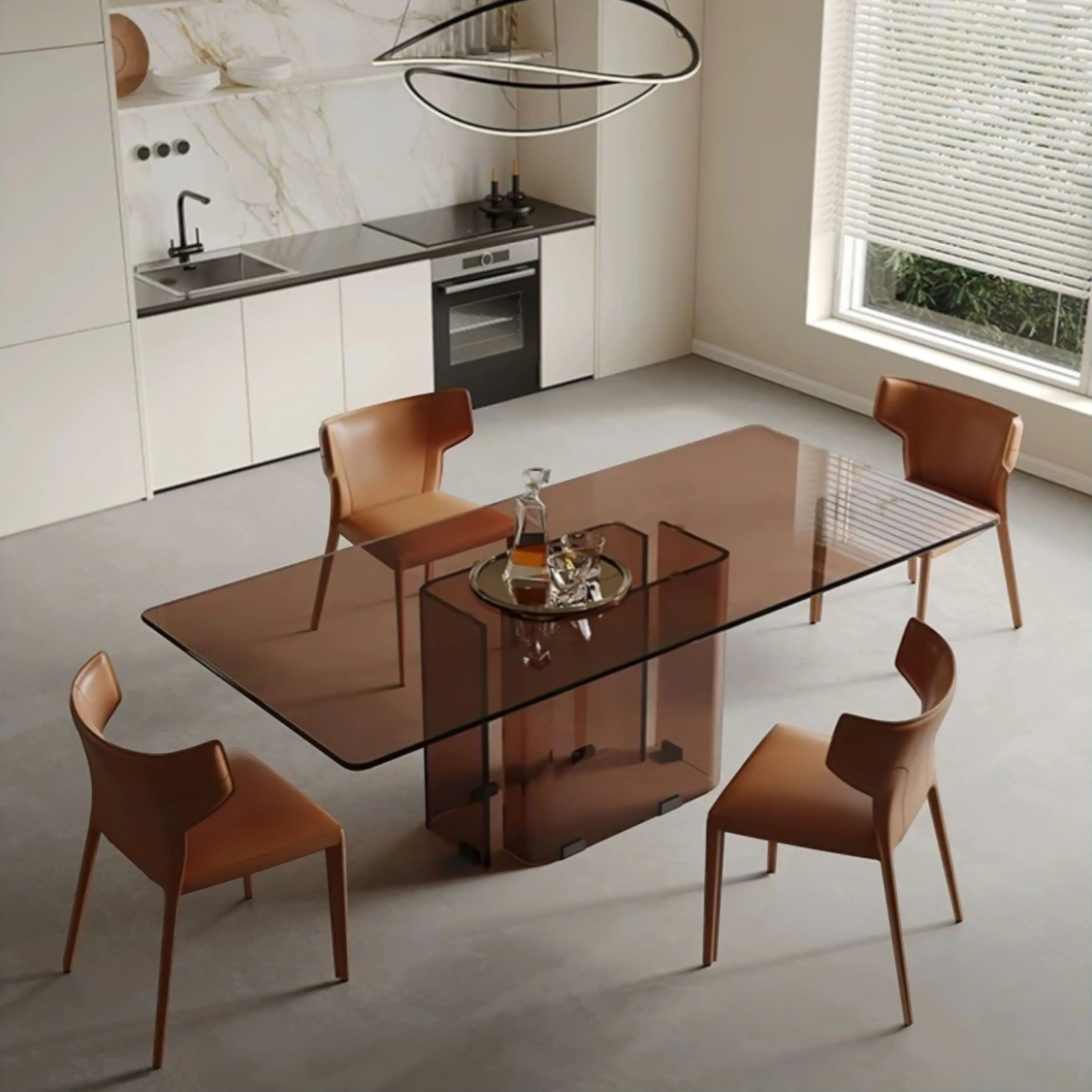 Nicoletta Glass Dining Table - Image 6