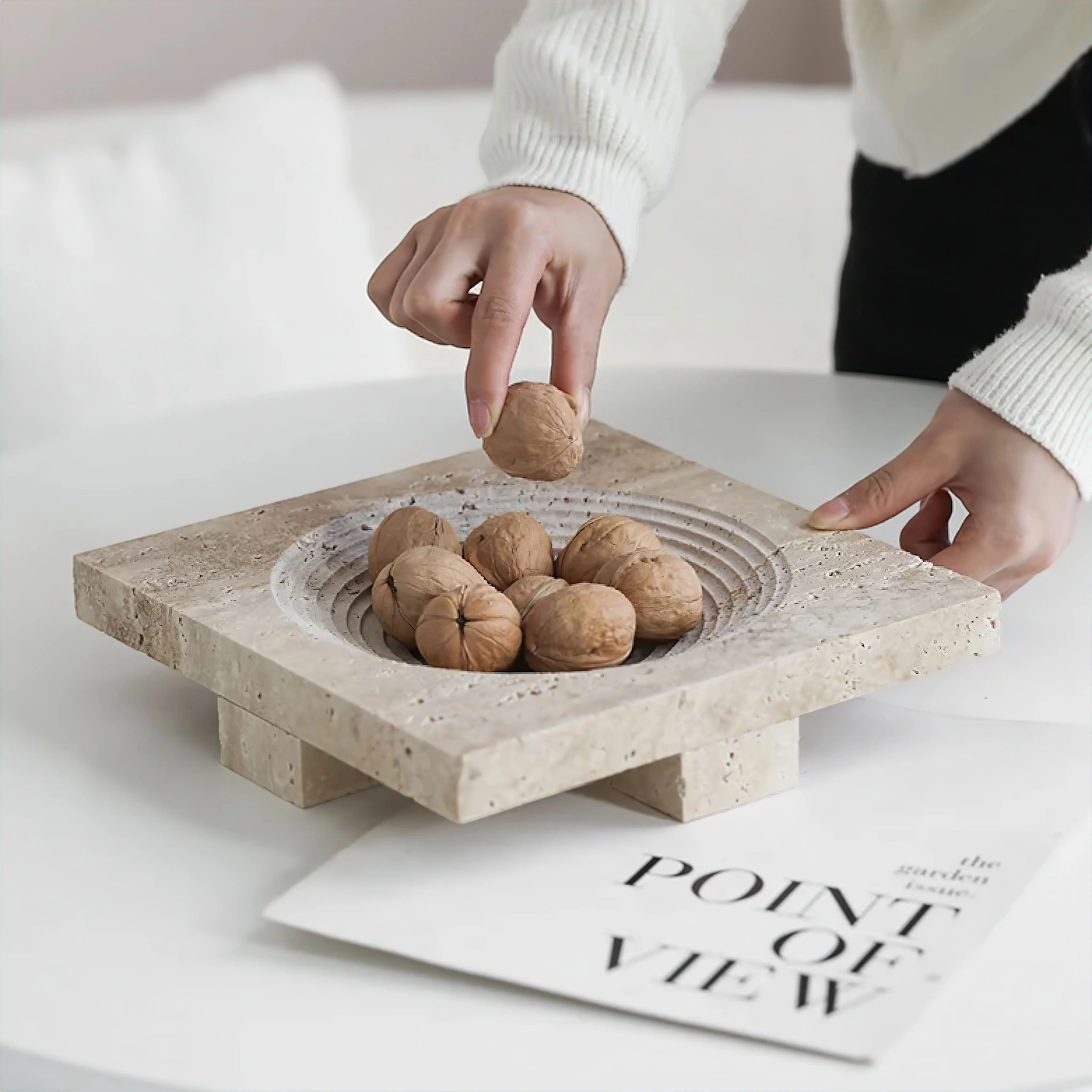 Travertine Elegance Tray Collection