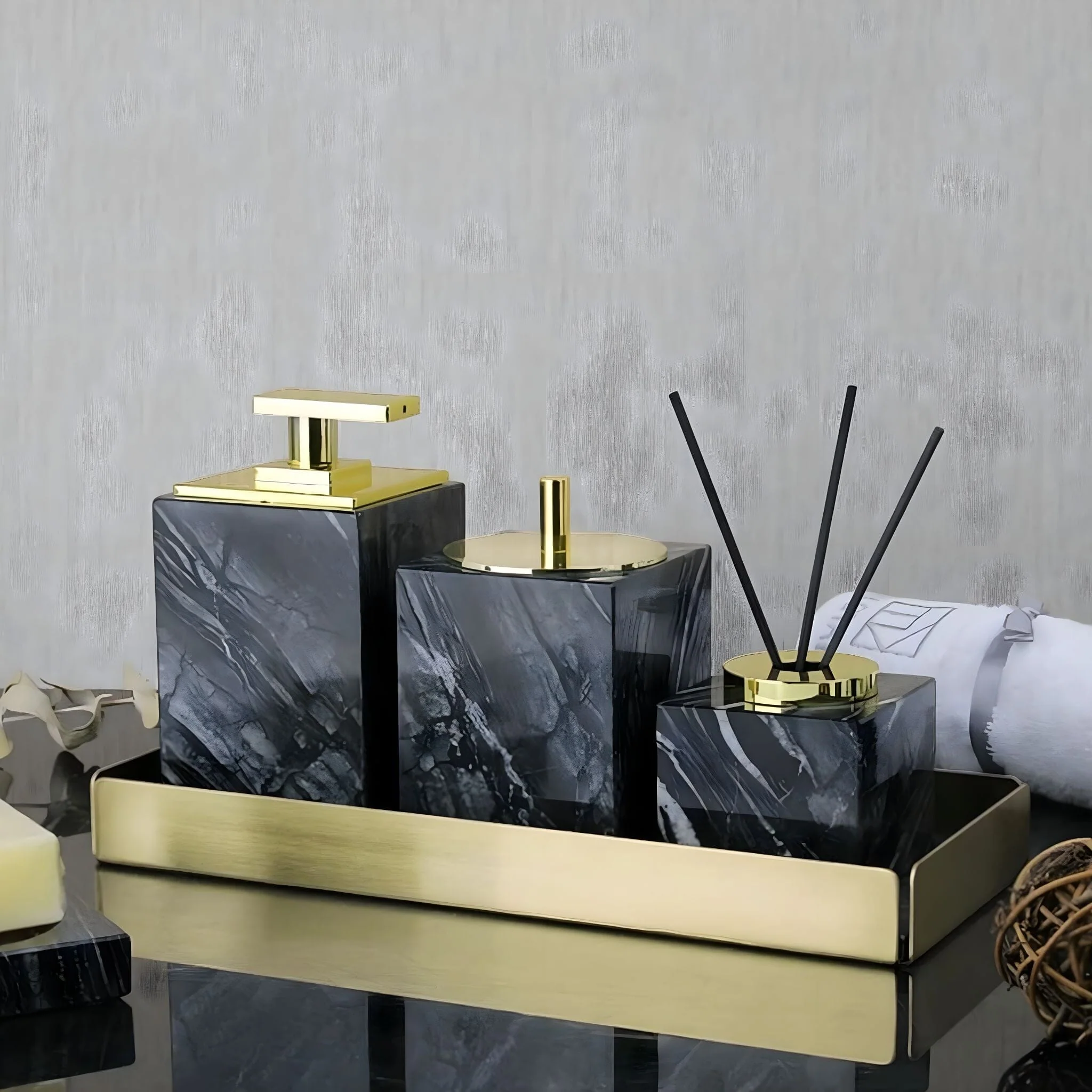 Claude Marble Bathroom Accessories Collection - Image 2