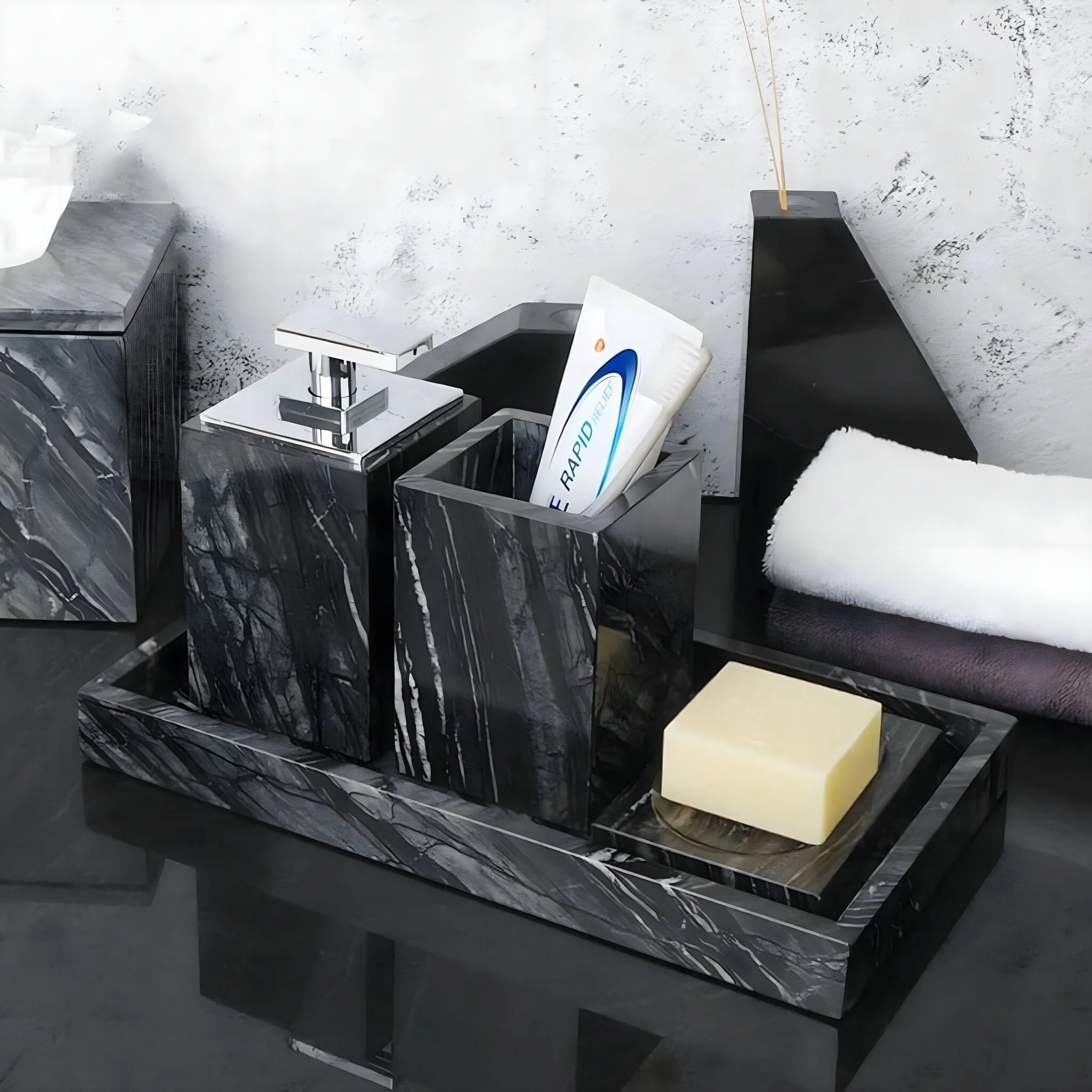 Claude Marble Bathroom Accessories Collection - Image 3