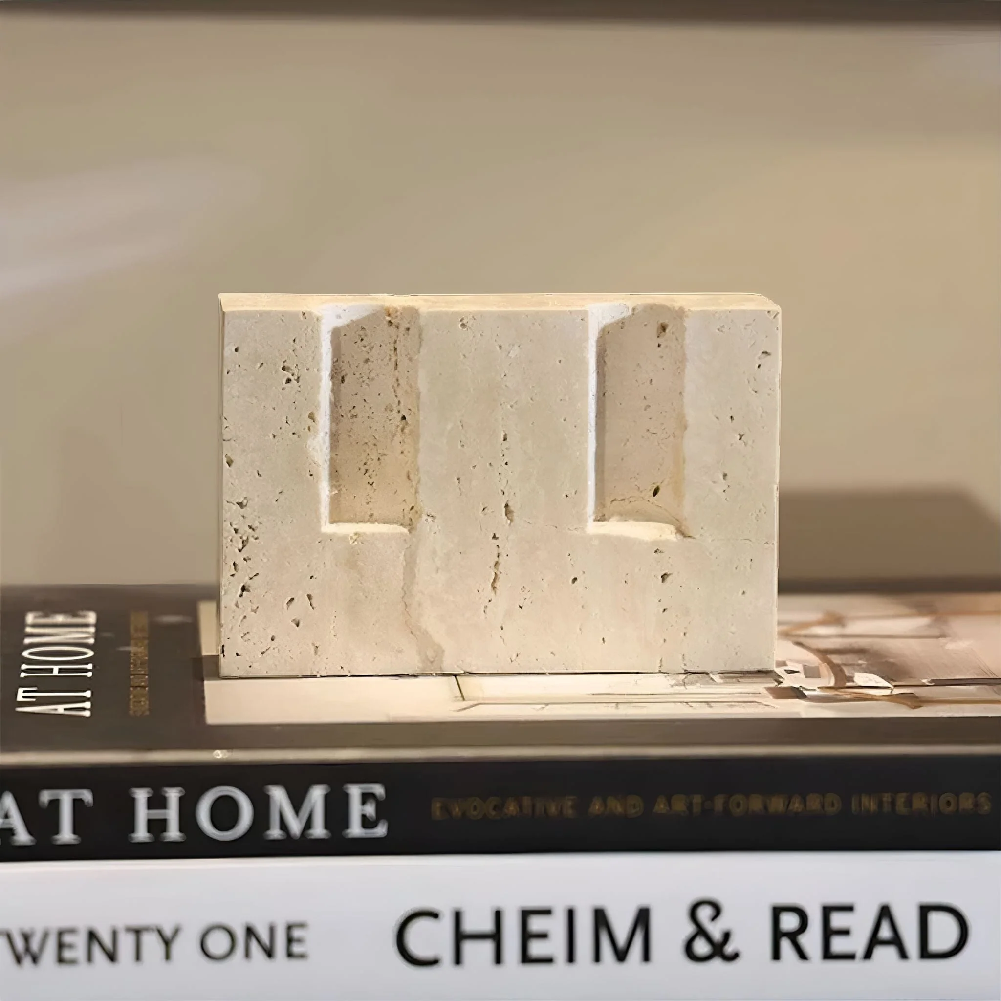 Twin Travertine Candle Holder - Image 3