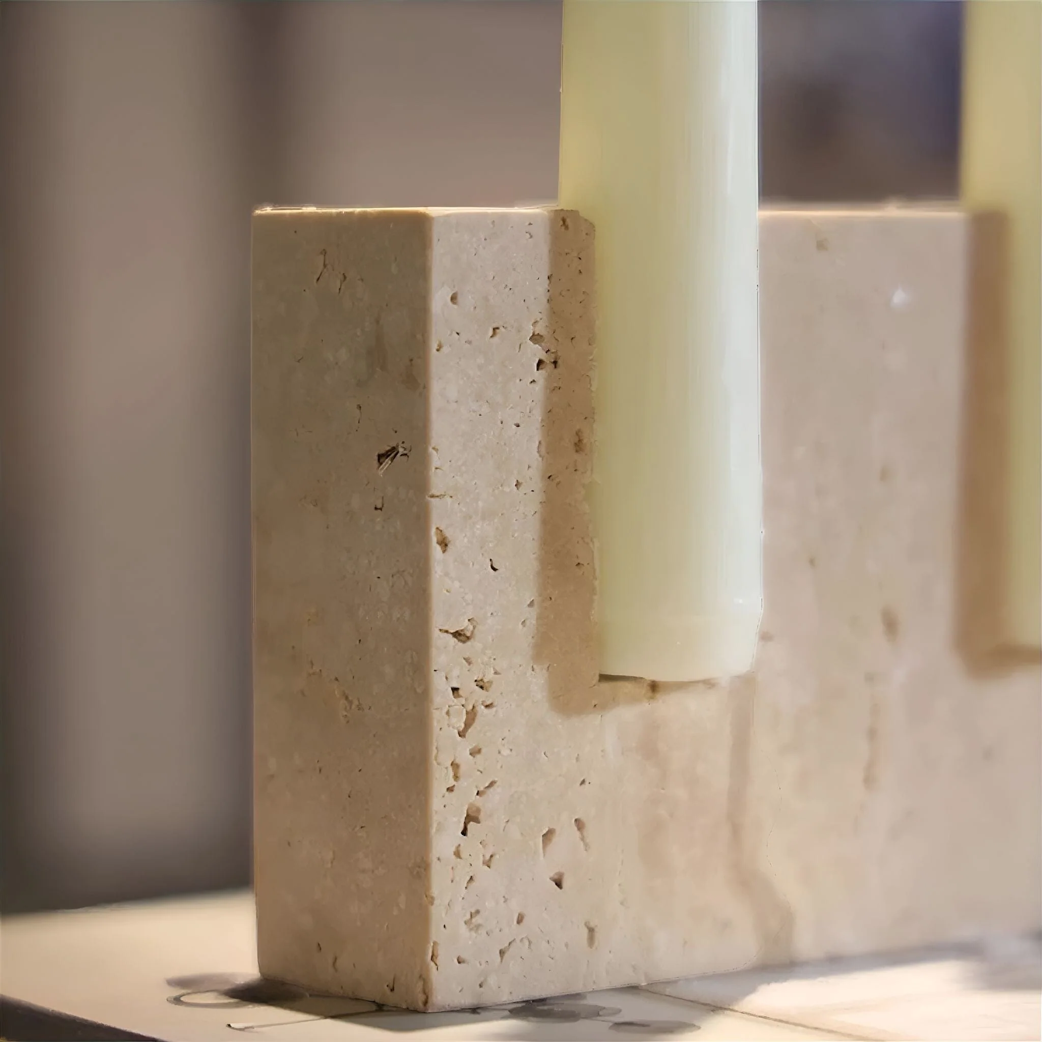 Twin Travertine Candle Holder - Image 4