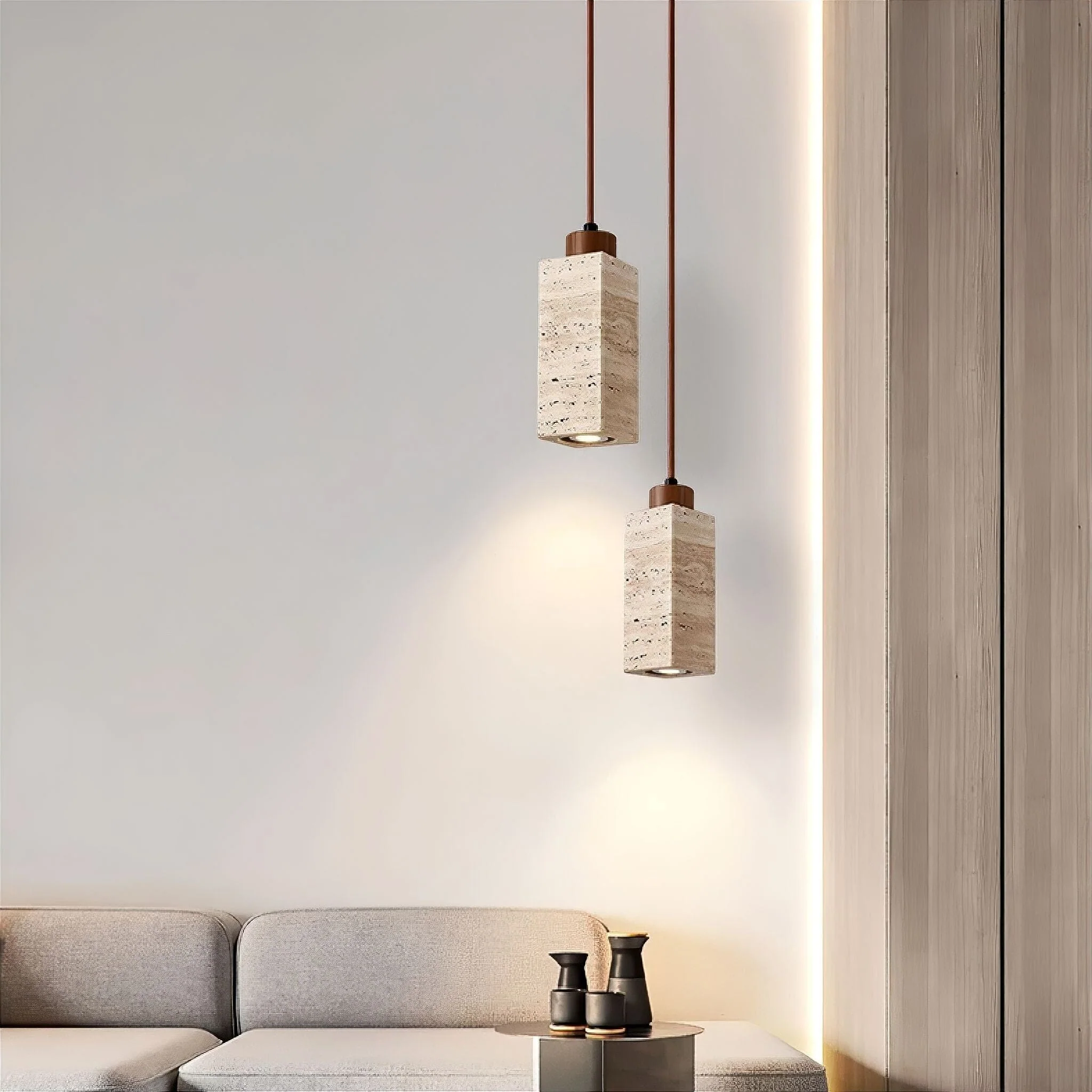 Galatea Travertine Pendant Lamp - Image 3
