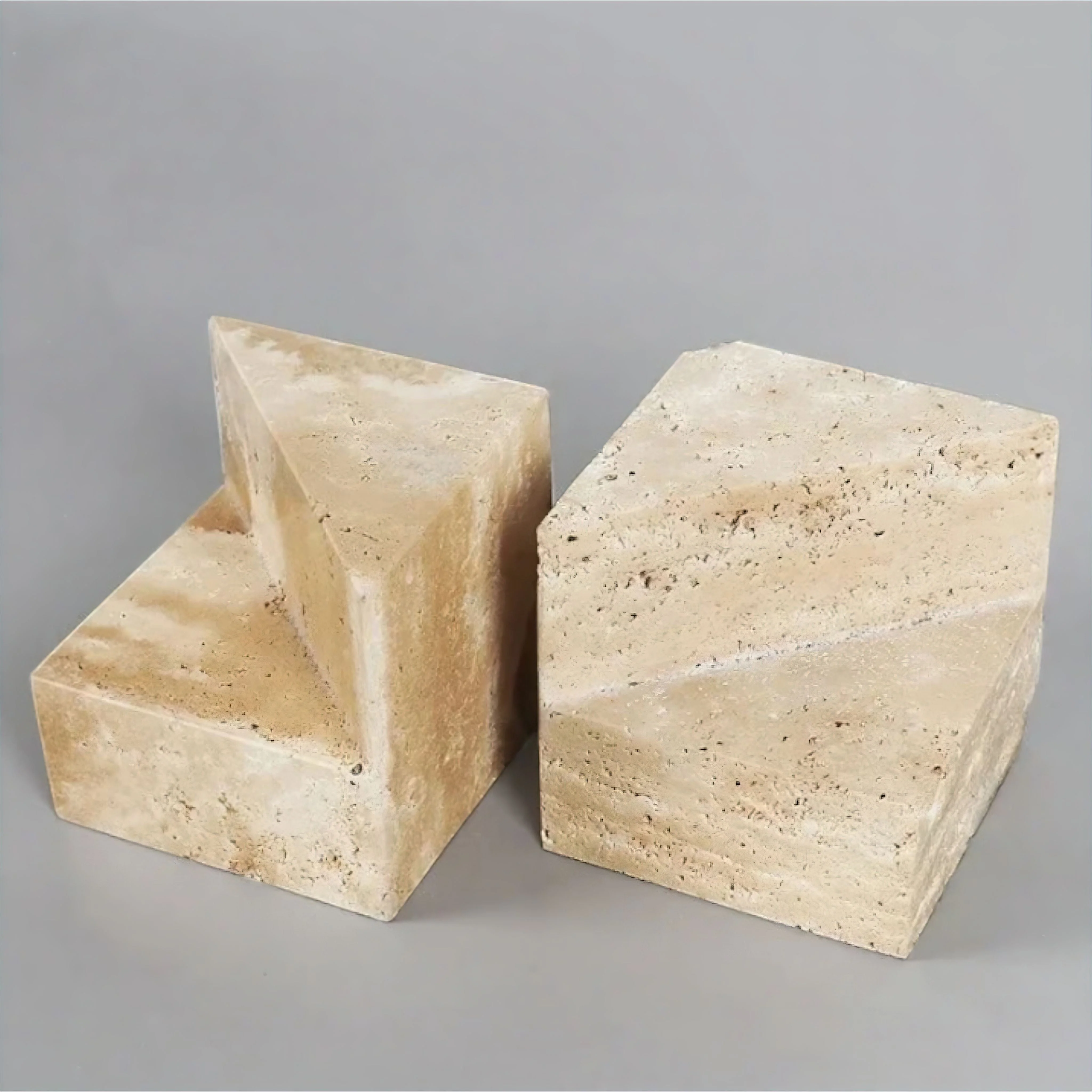 Enzo Travertine Bookends Set - Image 5