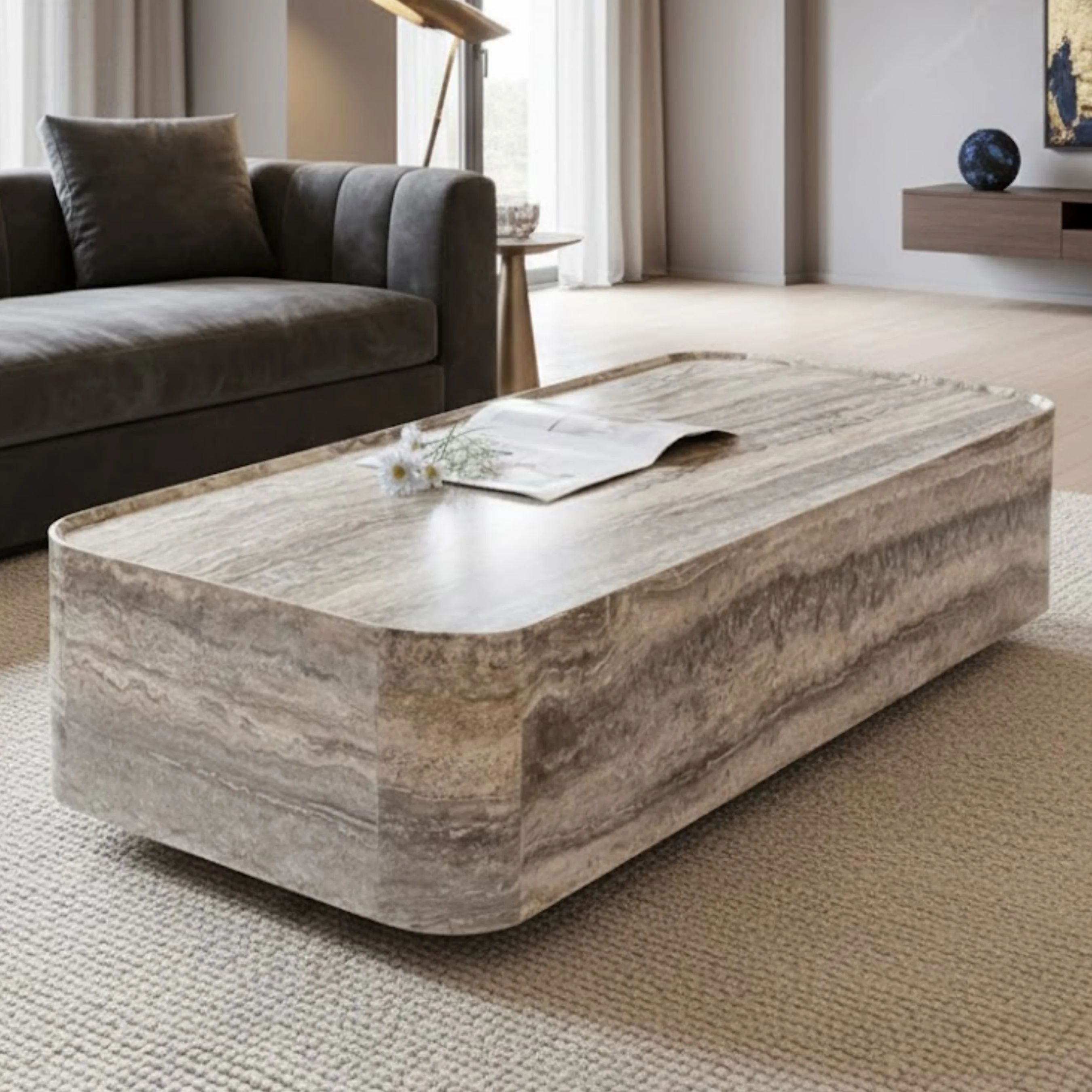 Fanny Travertine Coffee Table - Image 6