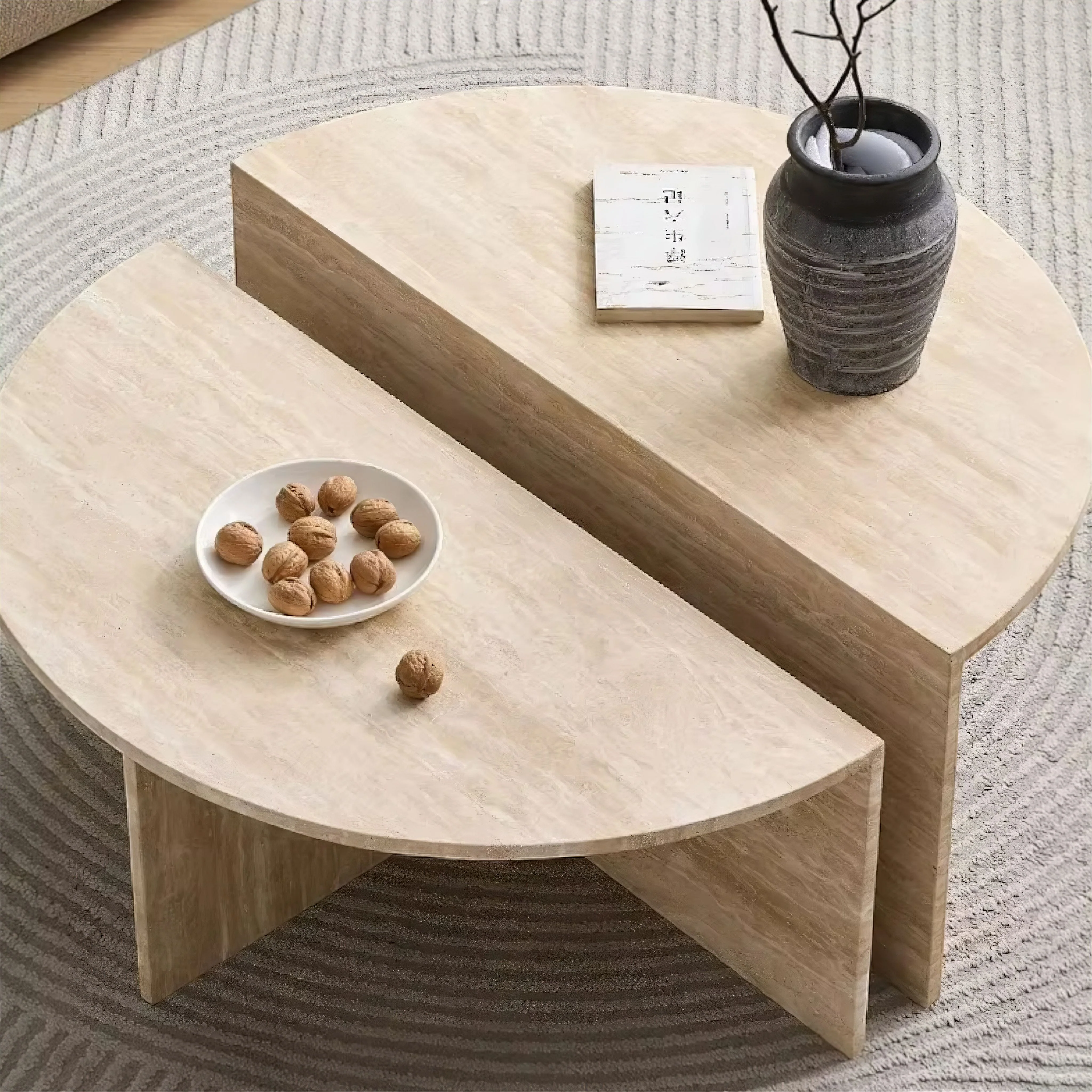 Iva Travertine Coffee Table - Image 3