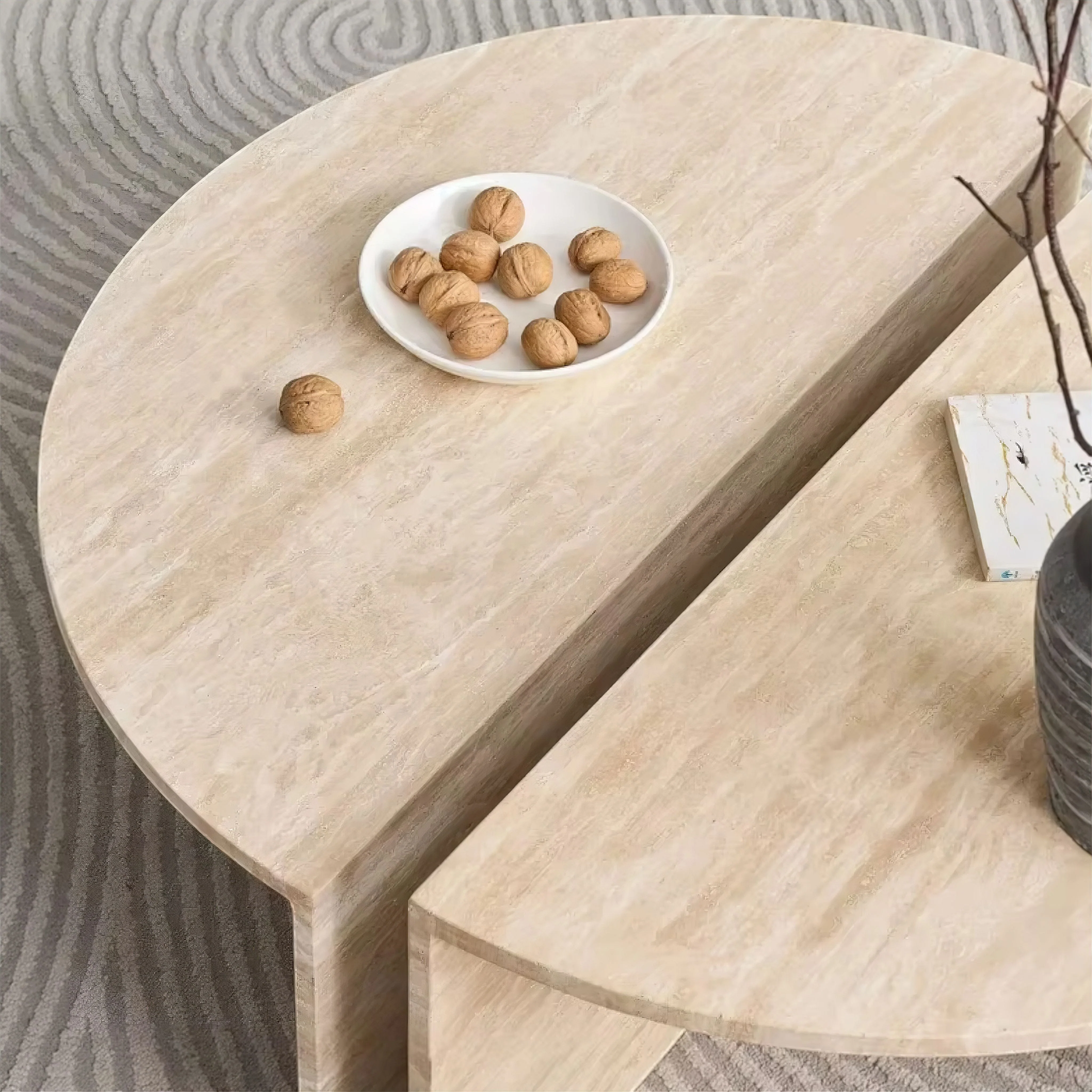 Iva Travertine Coffee Table - Image 4