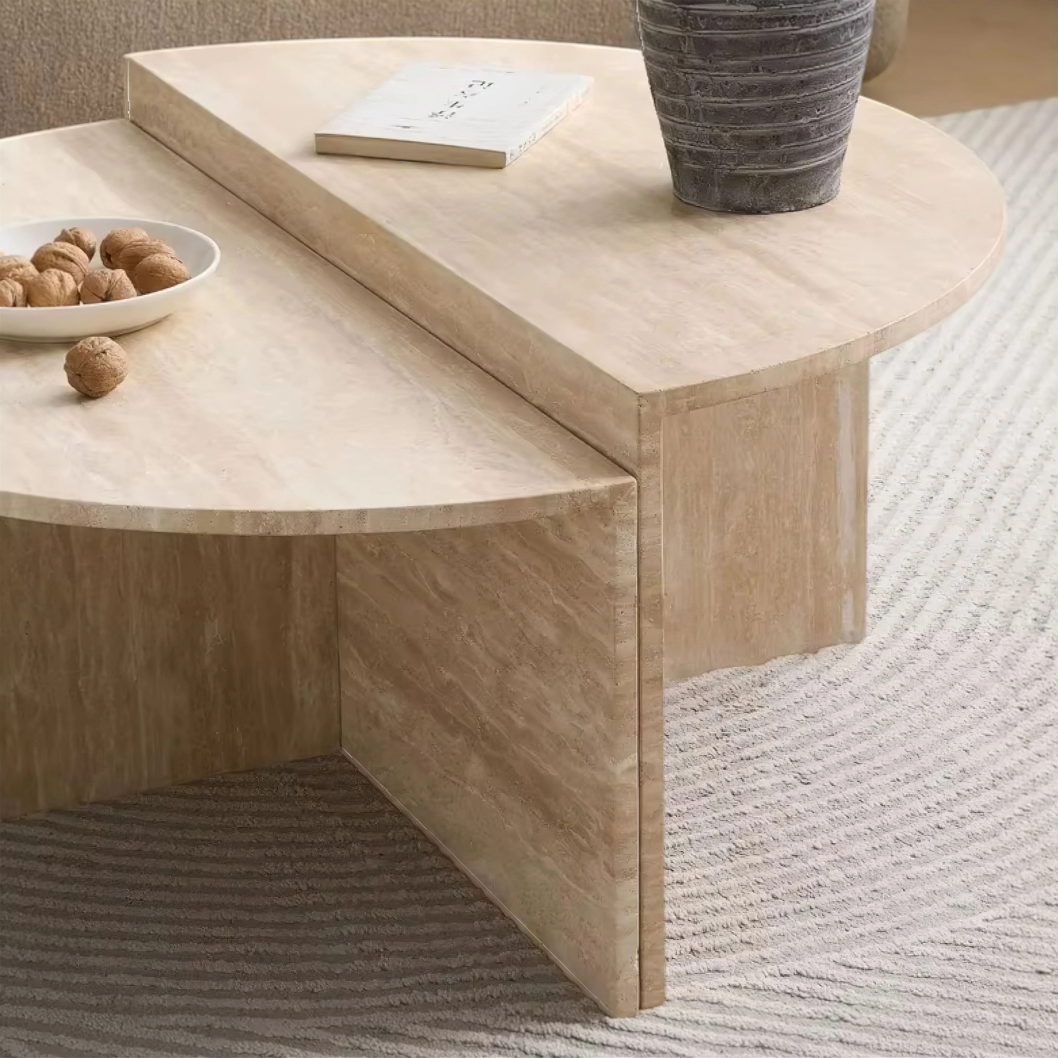 Iva Travertine Coffee Table - Image 5