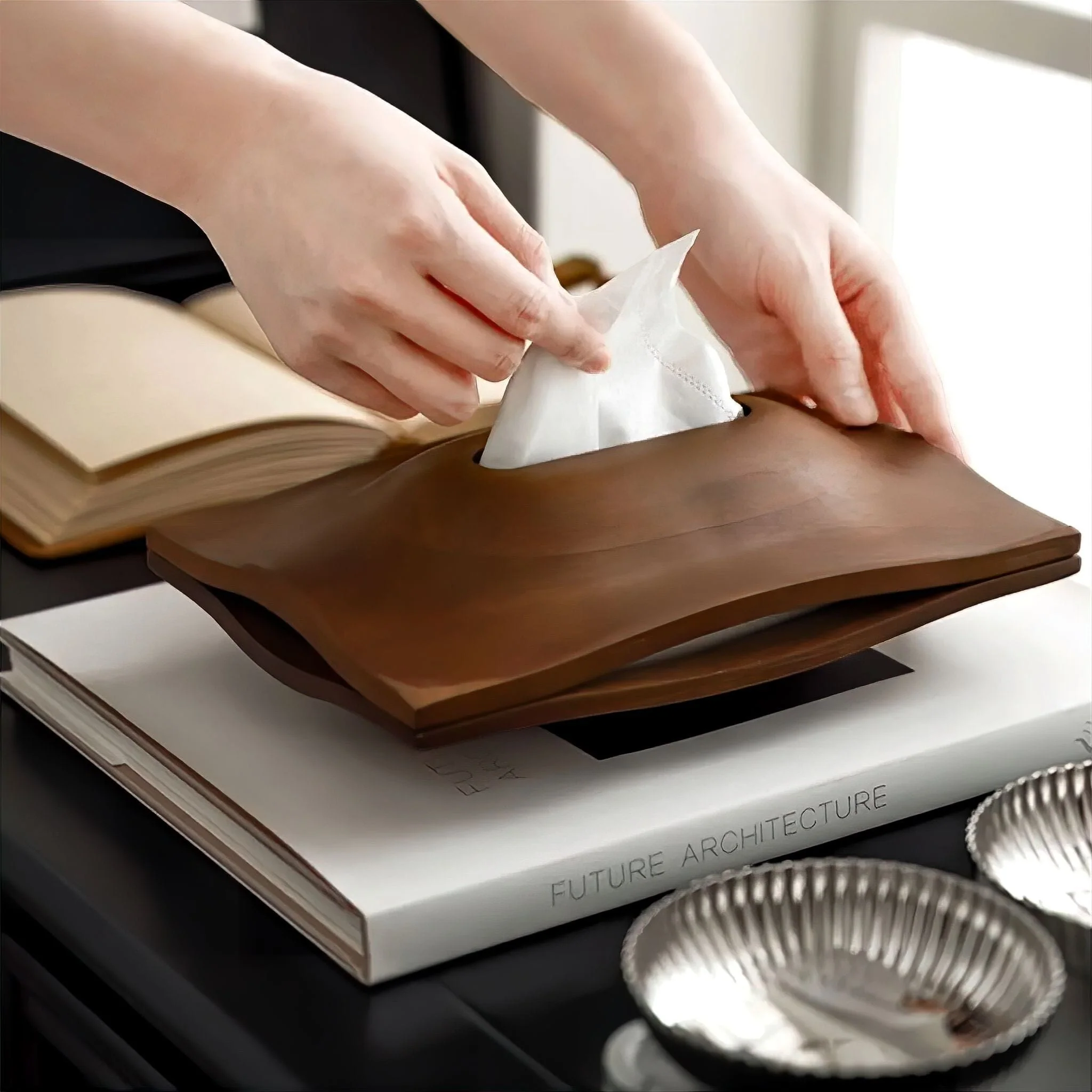 Walnut Tissue Box - Image 2
