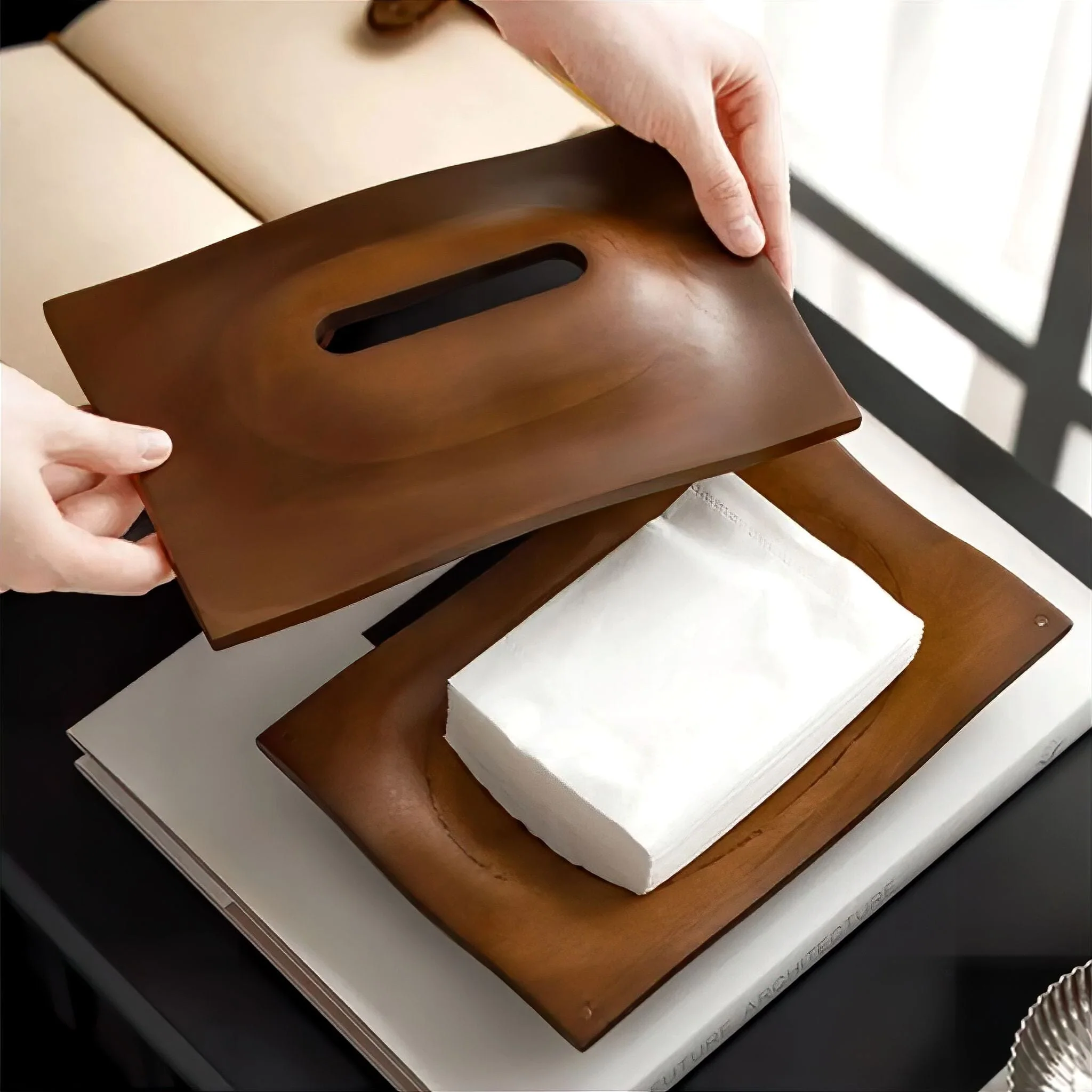 Walnut Tissue Box - Image 3
