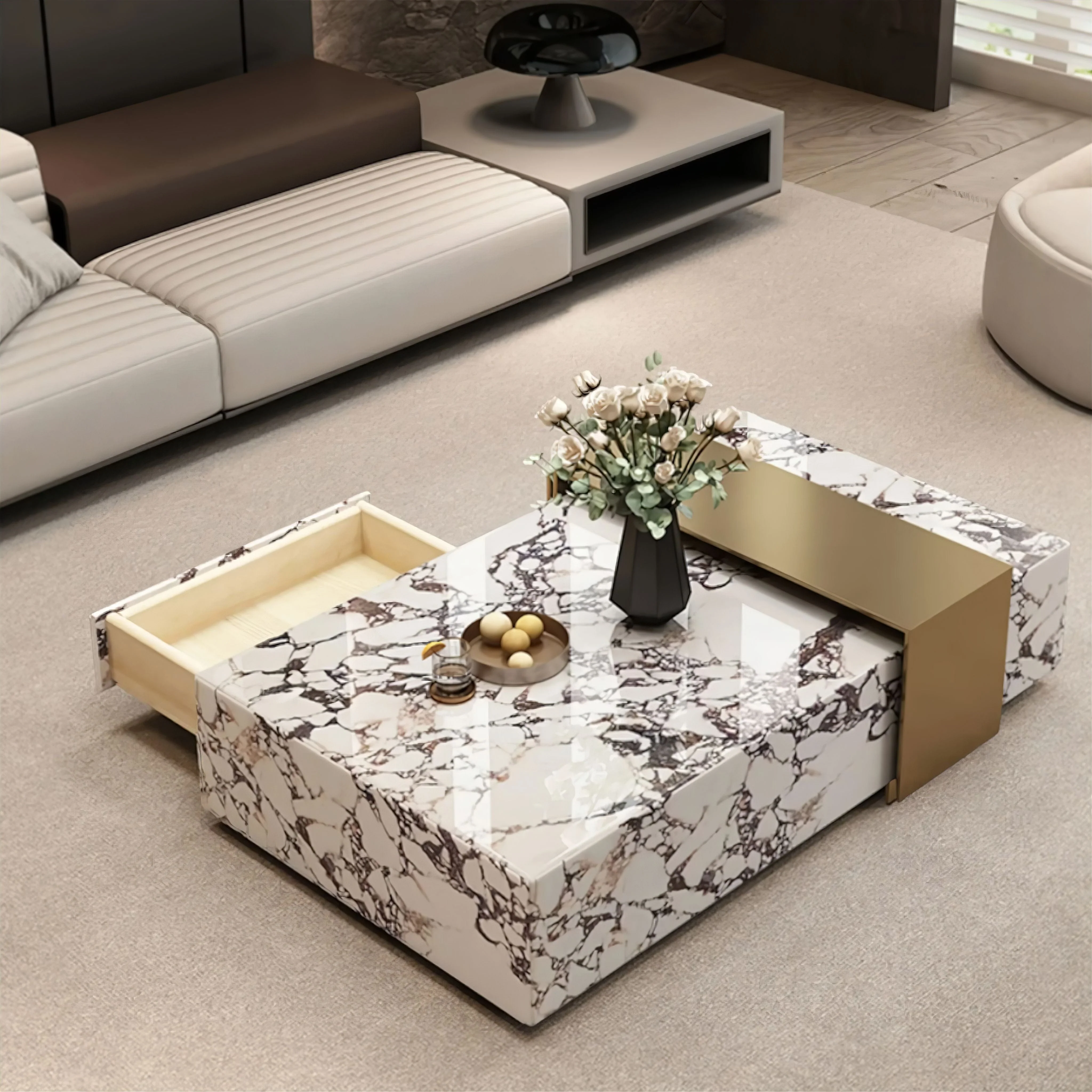 Alphonse Marble Coffee Table - Image 2