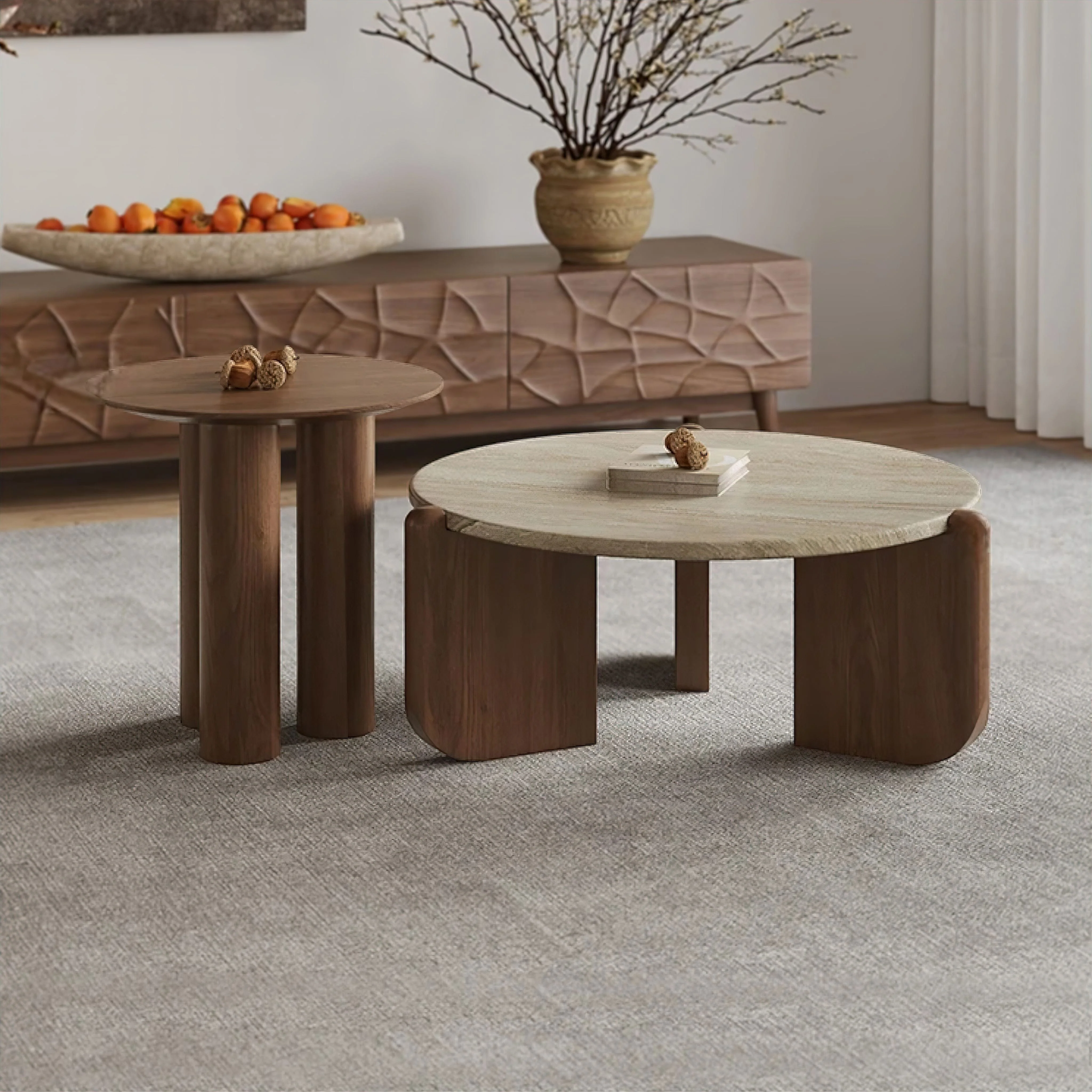Yolande Travertine Coffee Table - Image 3