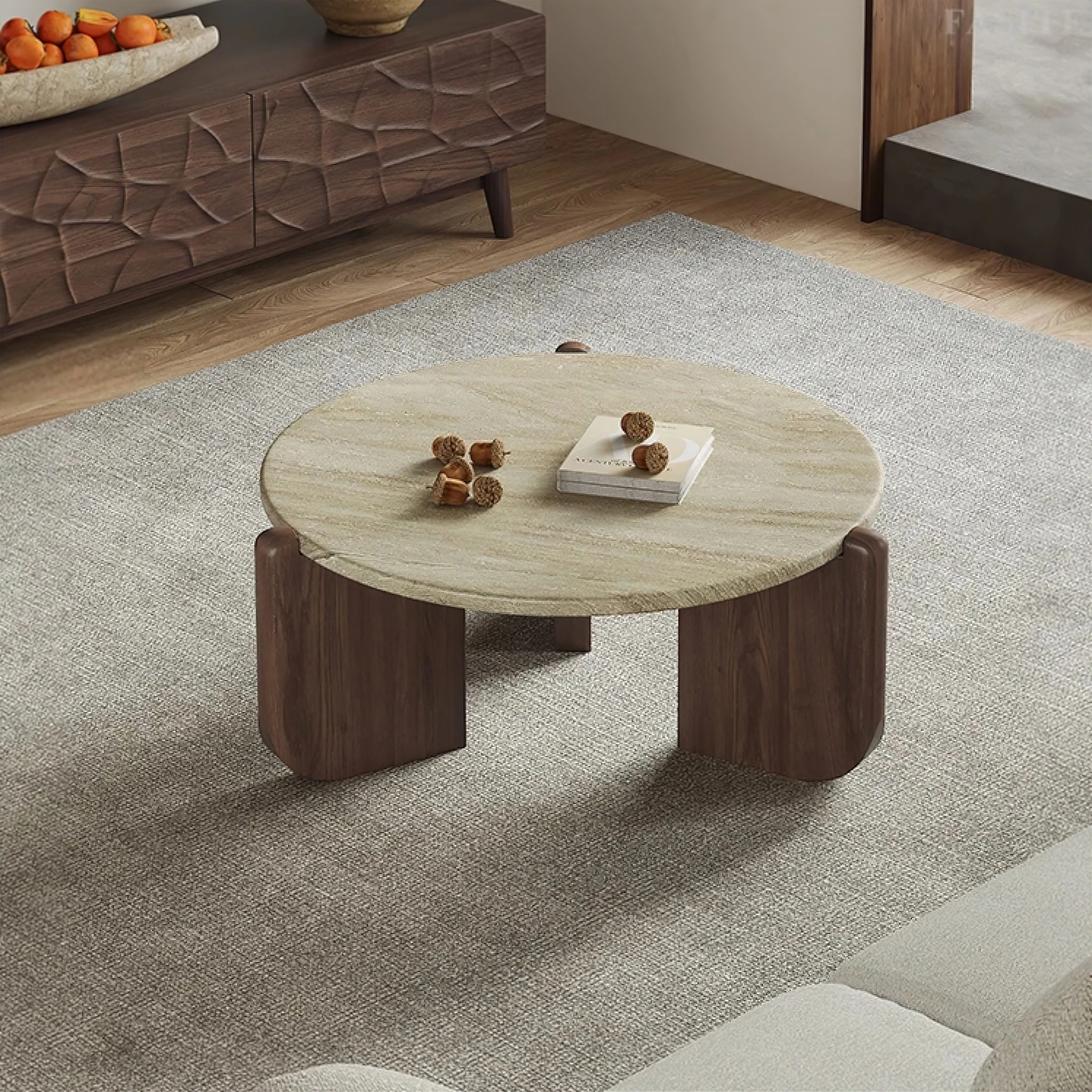 Yolande Travertine Coffee Table - Image 5